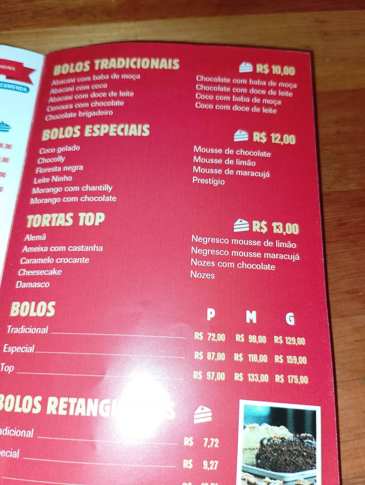 Fornalha cardápio