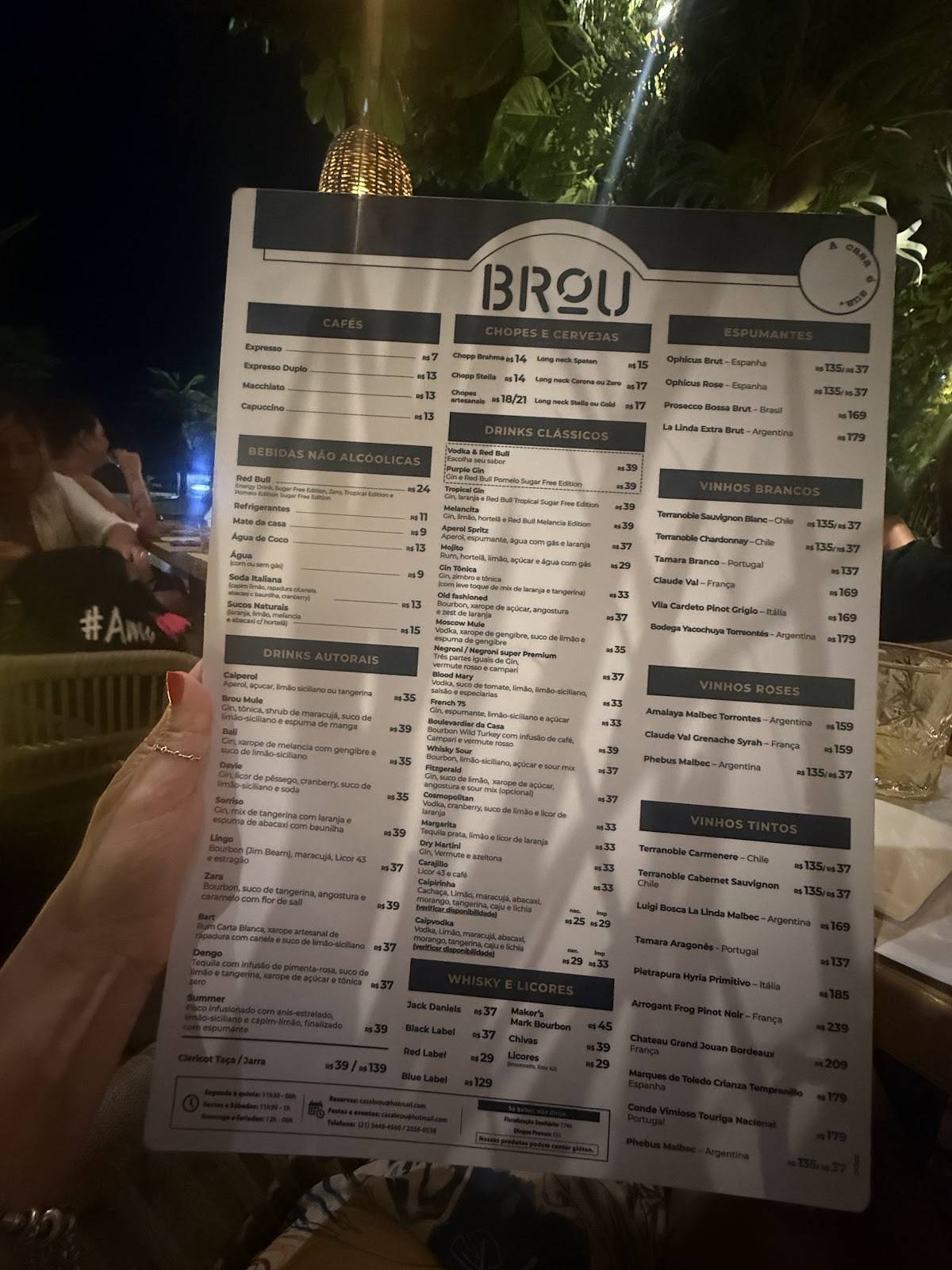 BROU cardápio