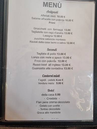 Menu di Ristorante Al Puntic 