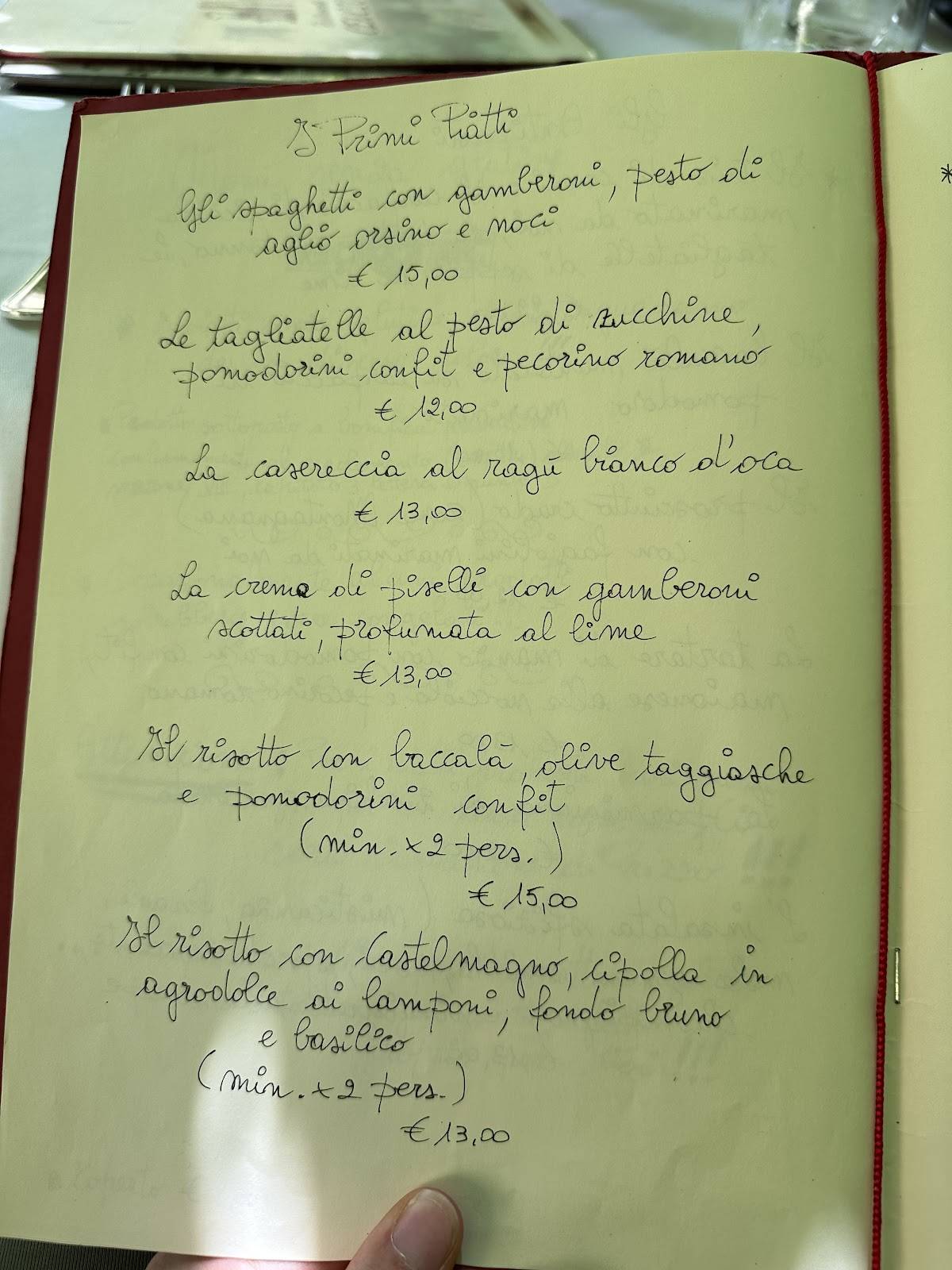 Menu di Ristorante Cencio 