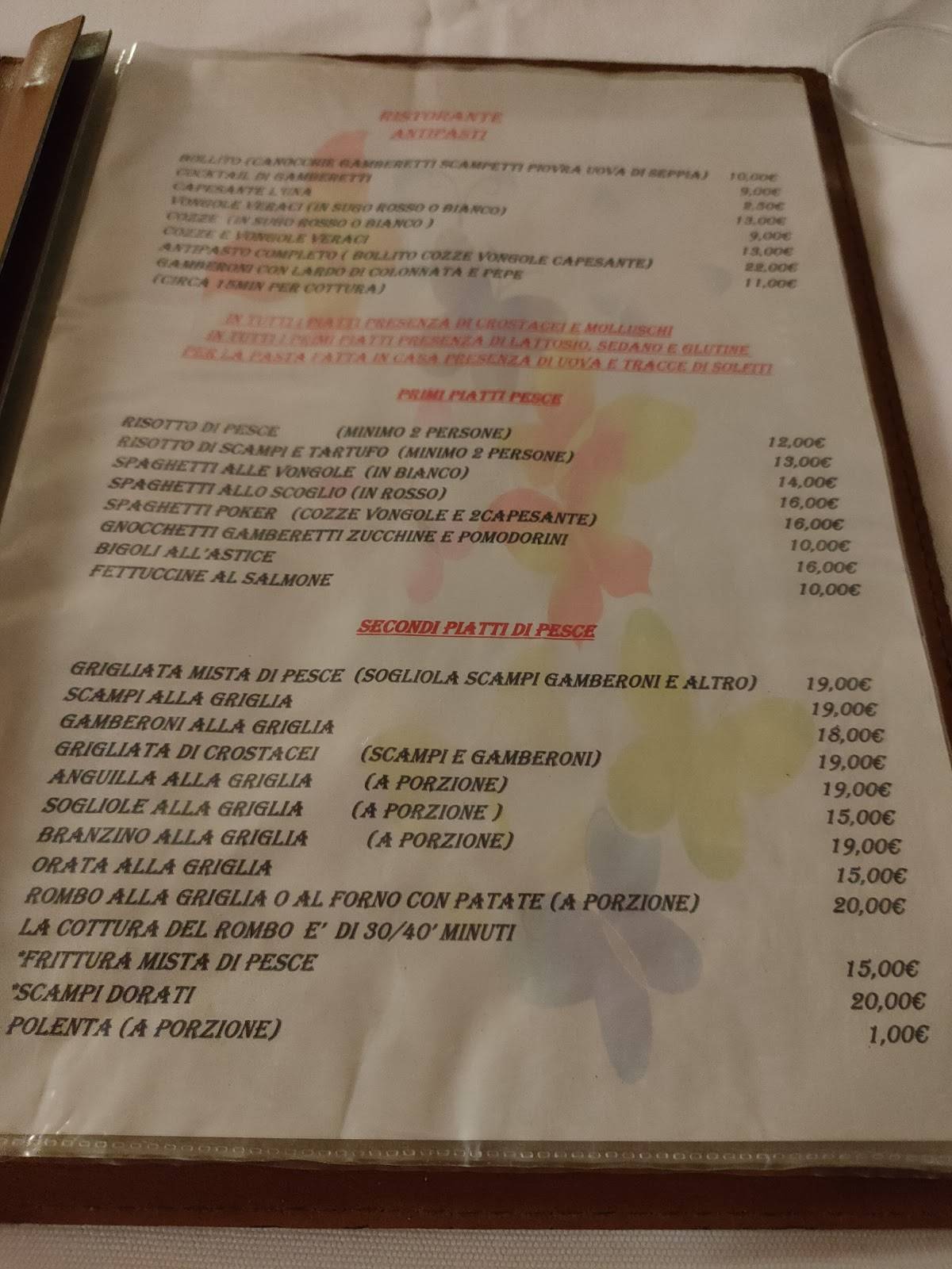 Menu di Ristorante Pizzeria Chicco D'Oro 