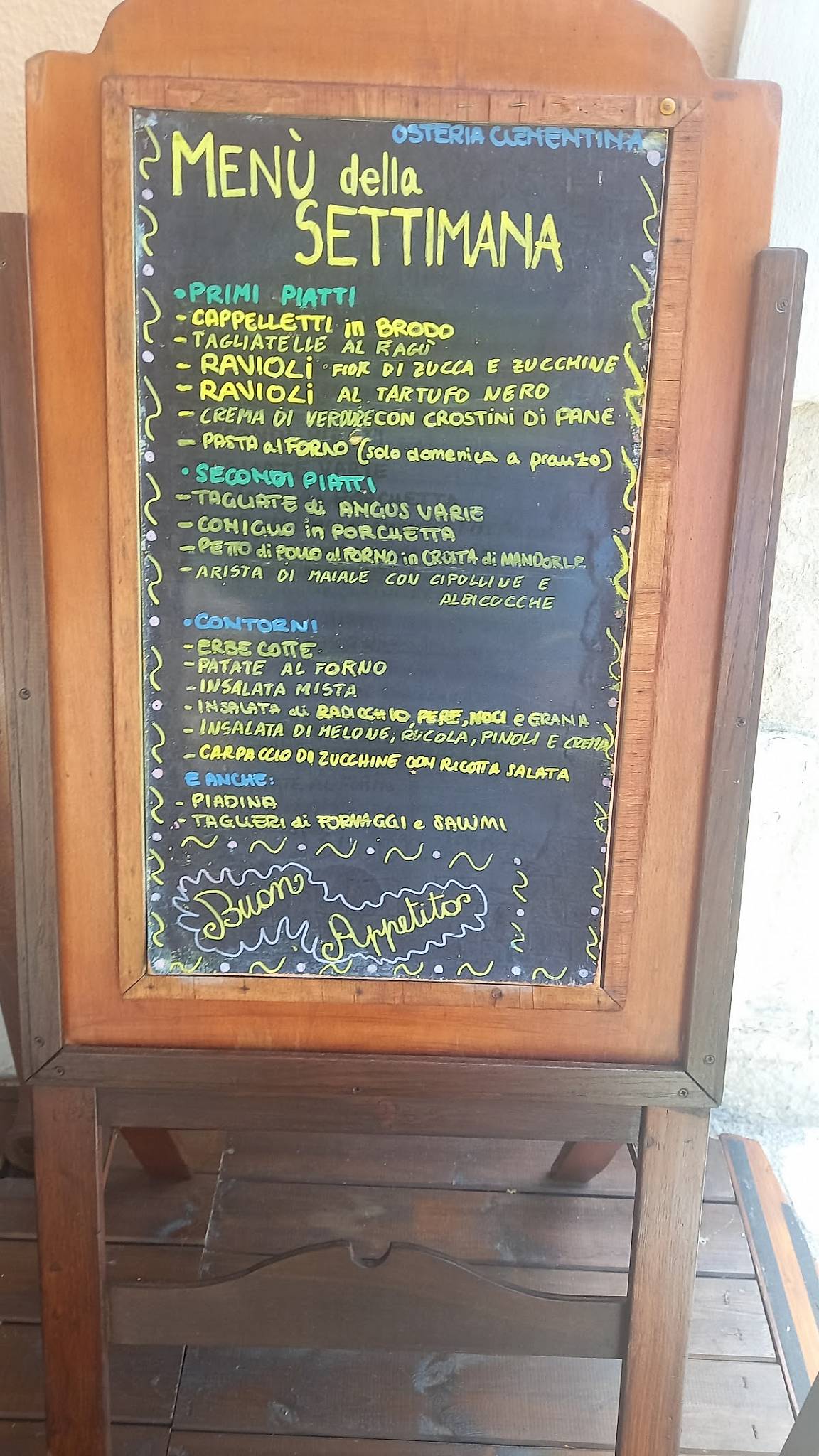 Menu di Osteria Clementina 