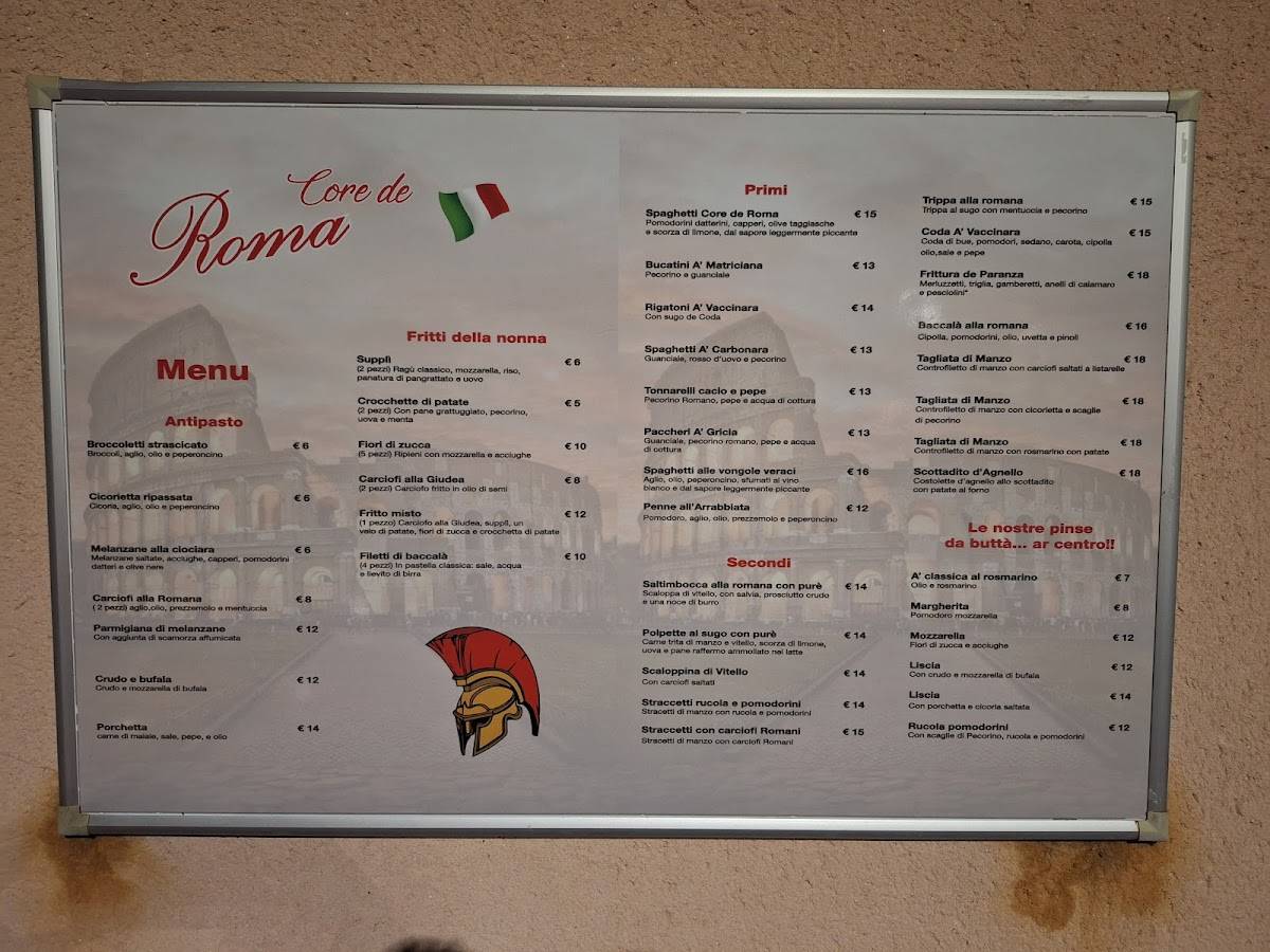 Menu di Ristorante Core de Roma 