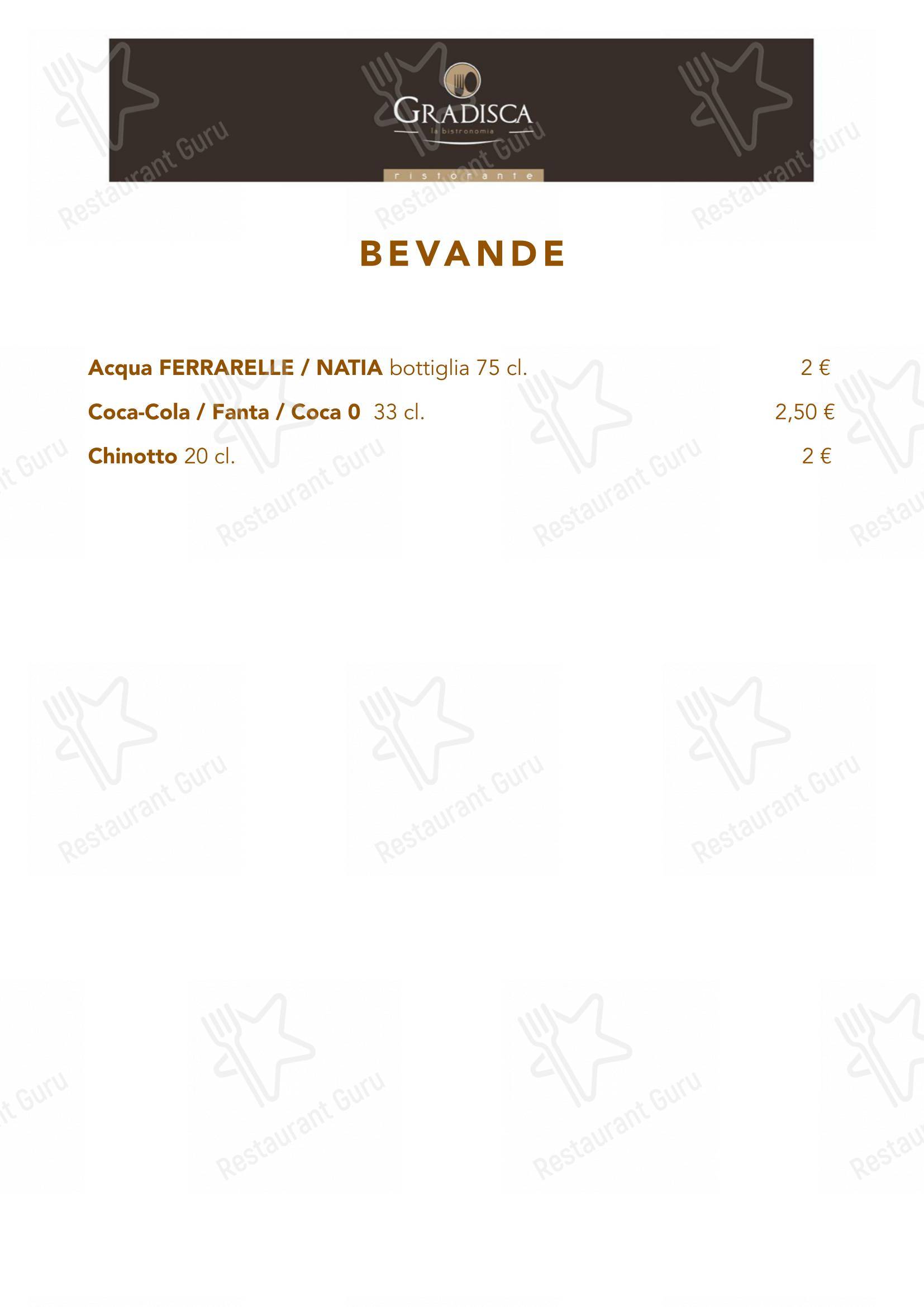 Menu di Ristorante Creperia Gradisca - Menu bar
