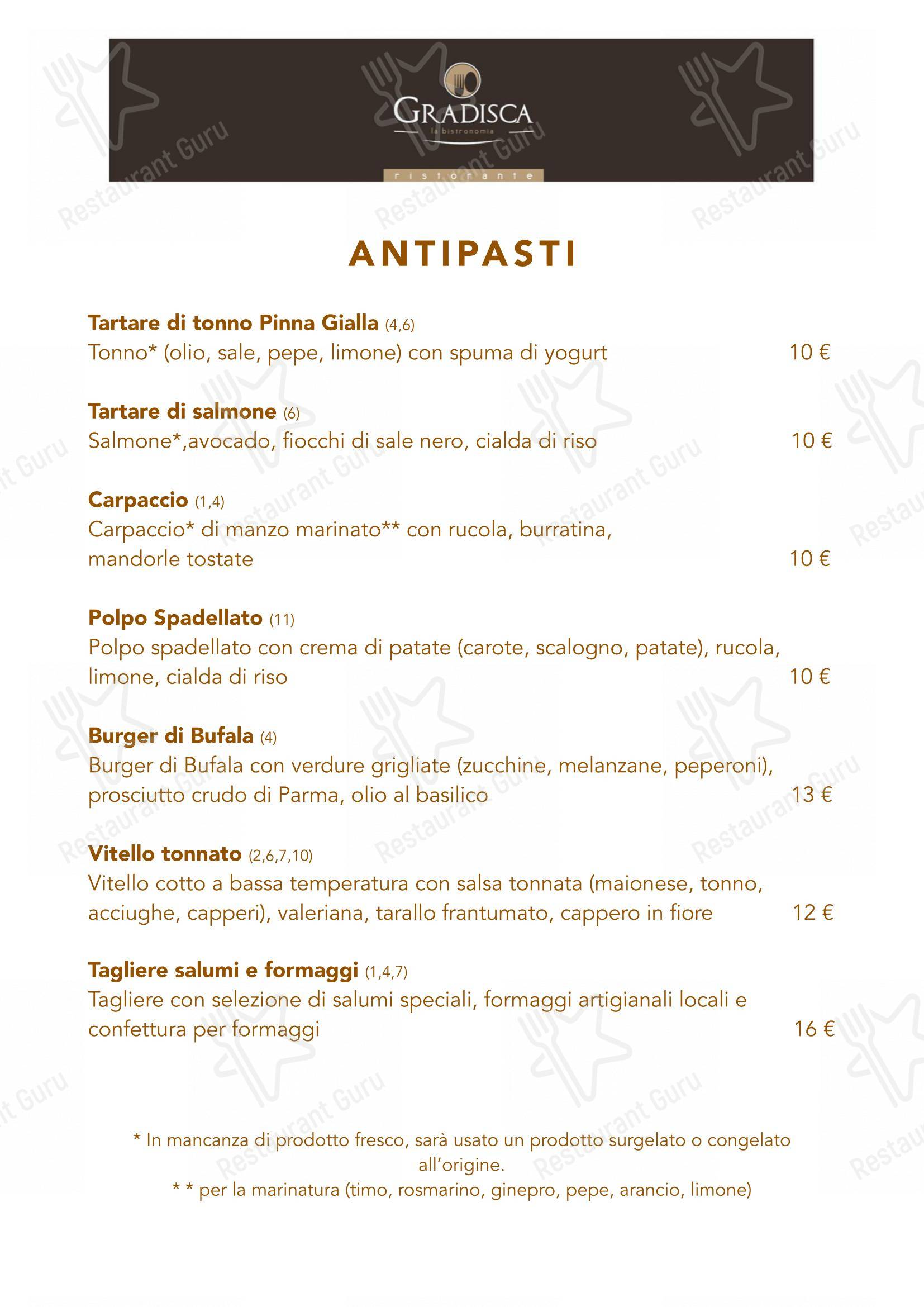 Menu bar per Ristorante Creperia Gradisca ristorante