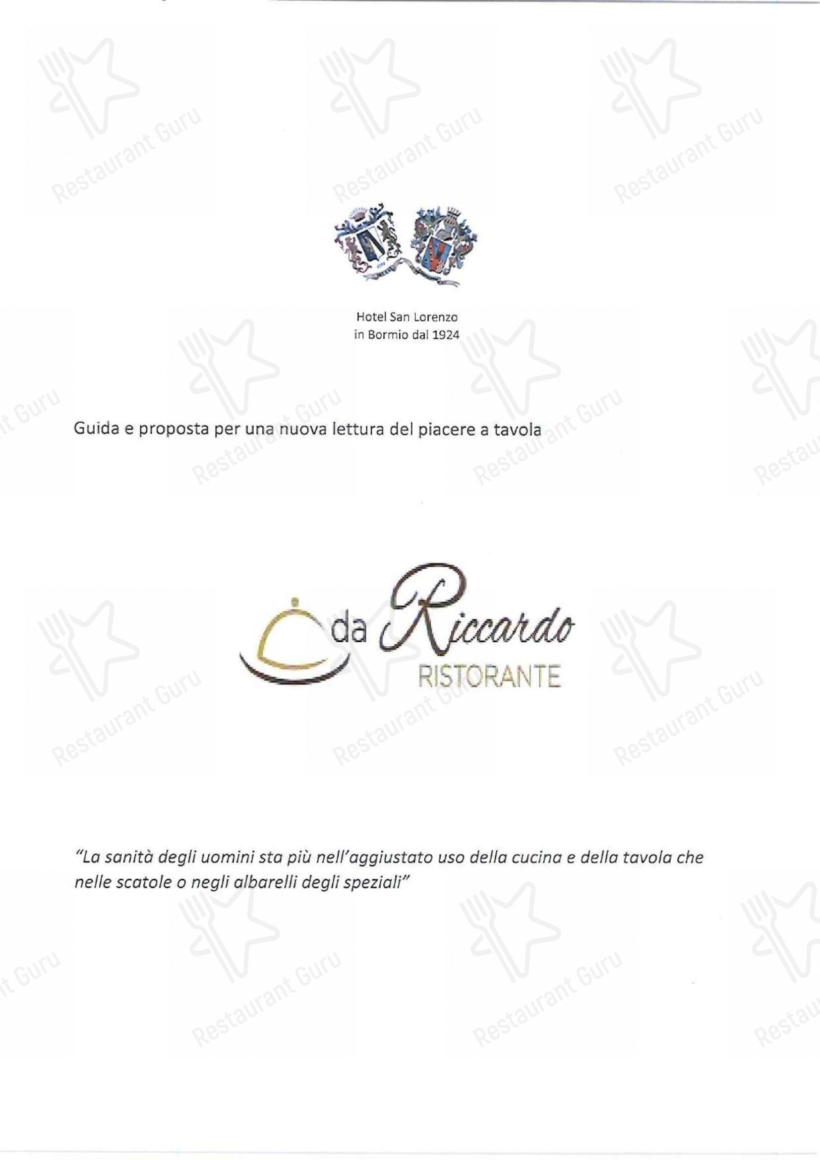 Menu di Ristorante Da Riccardo - Menu