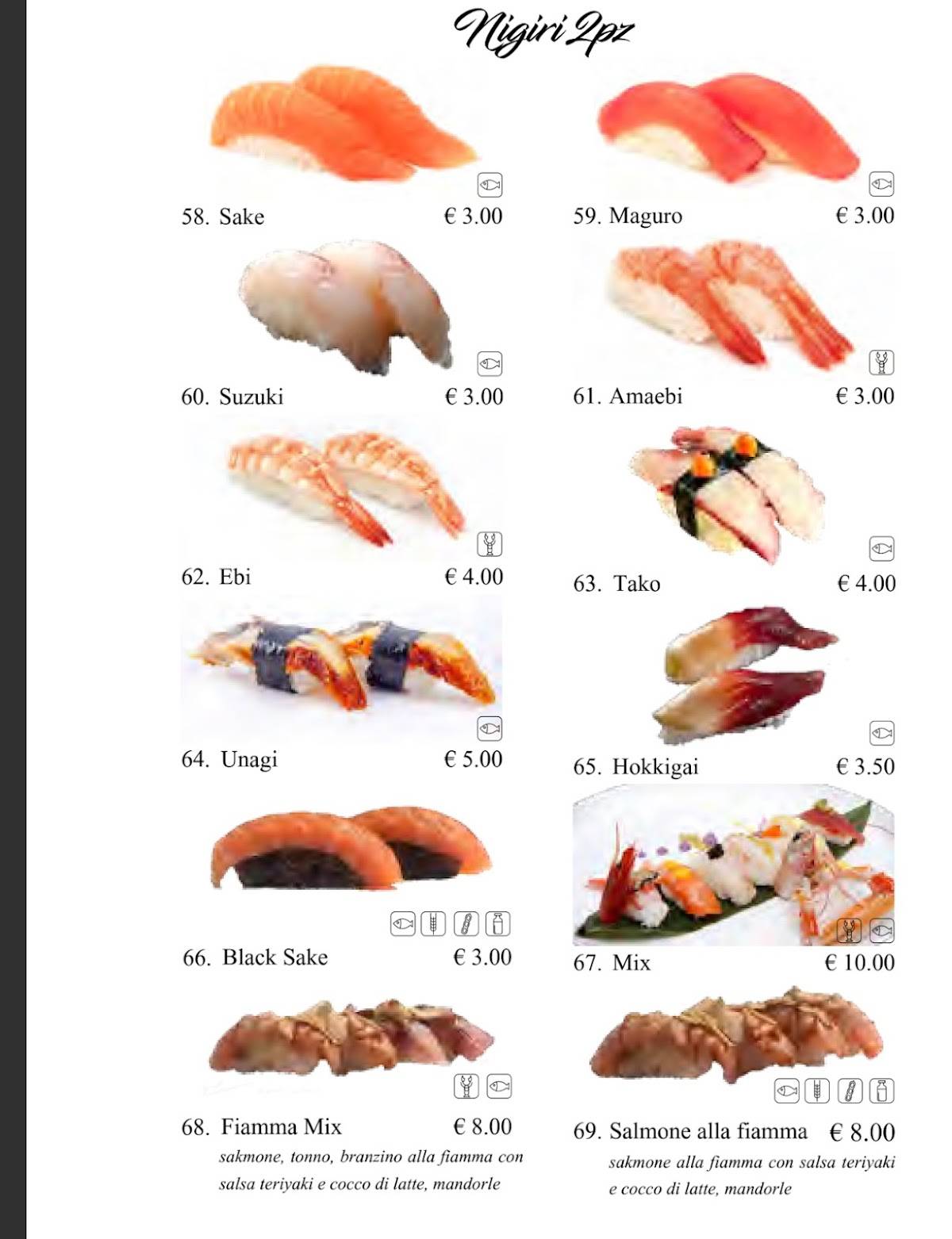 Menu di Ristorante Giapponese NOYI 