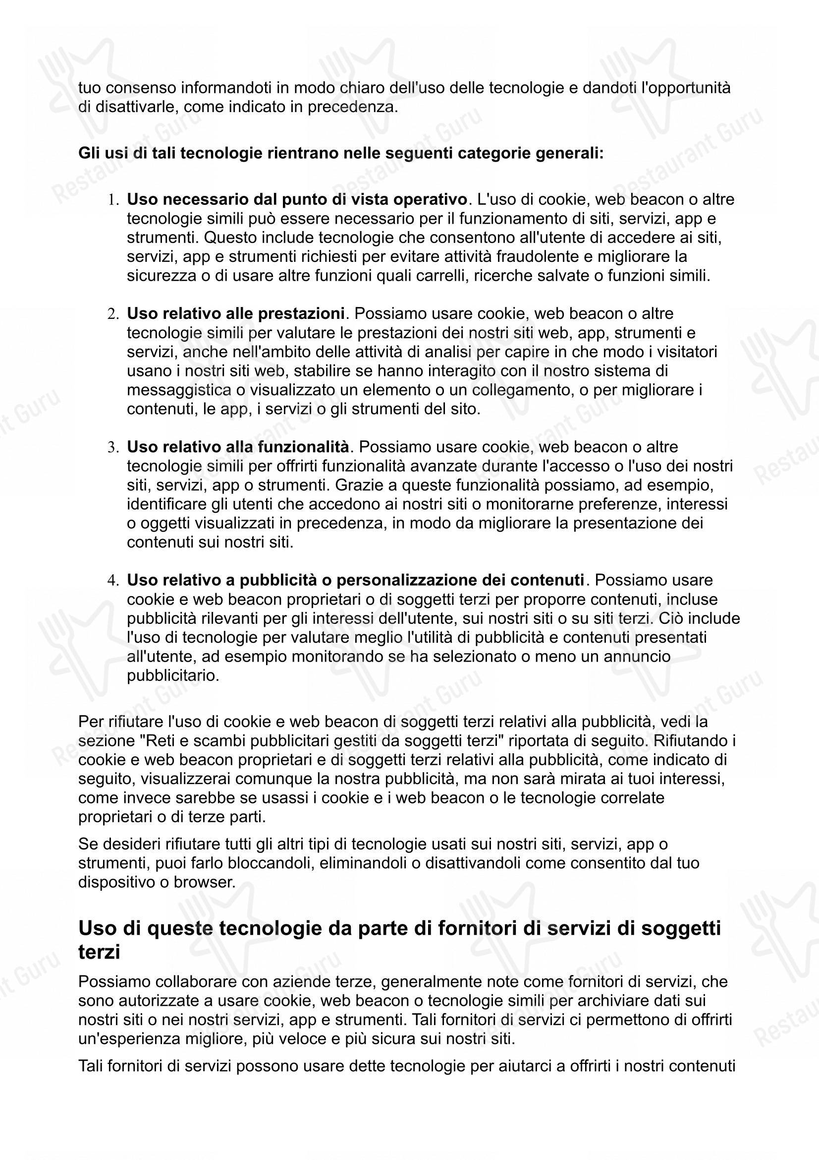 Menu per Ristorante Habanero ristorante