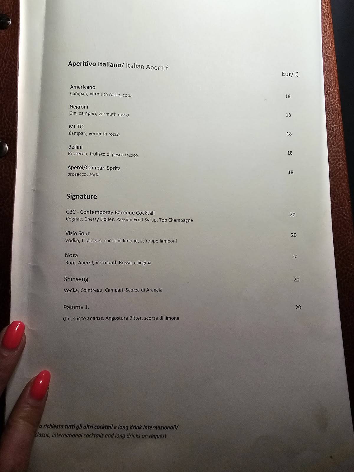 Menu di Ristorante Il Vizio 