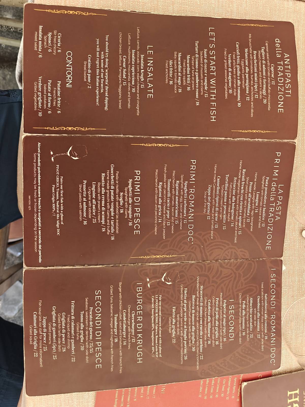 Menu di Ristorante Krugh 