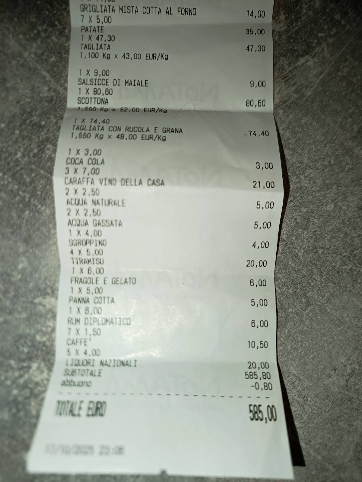 Menu di La Fortezza Da Piè 
