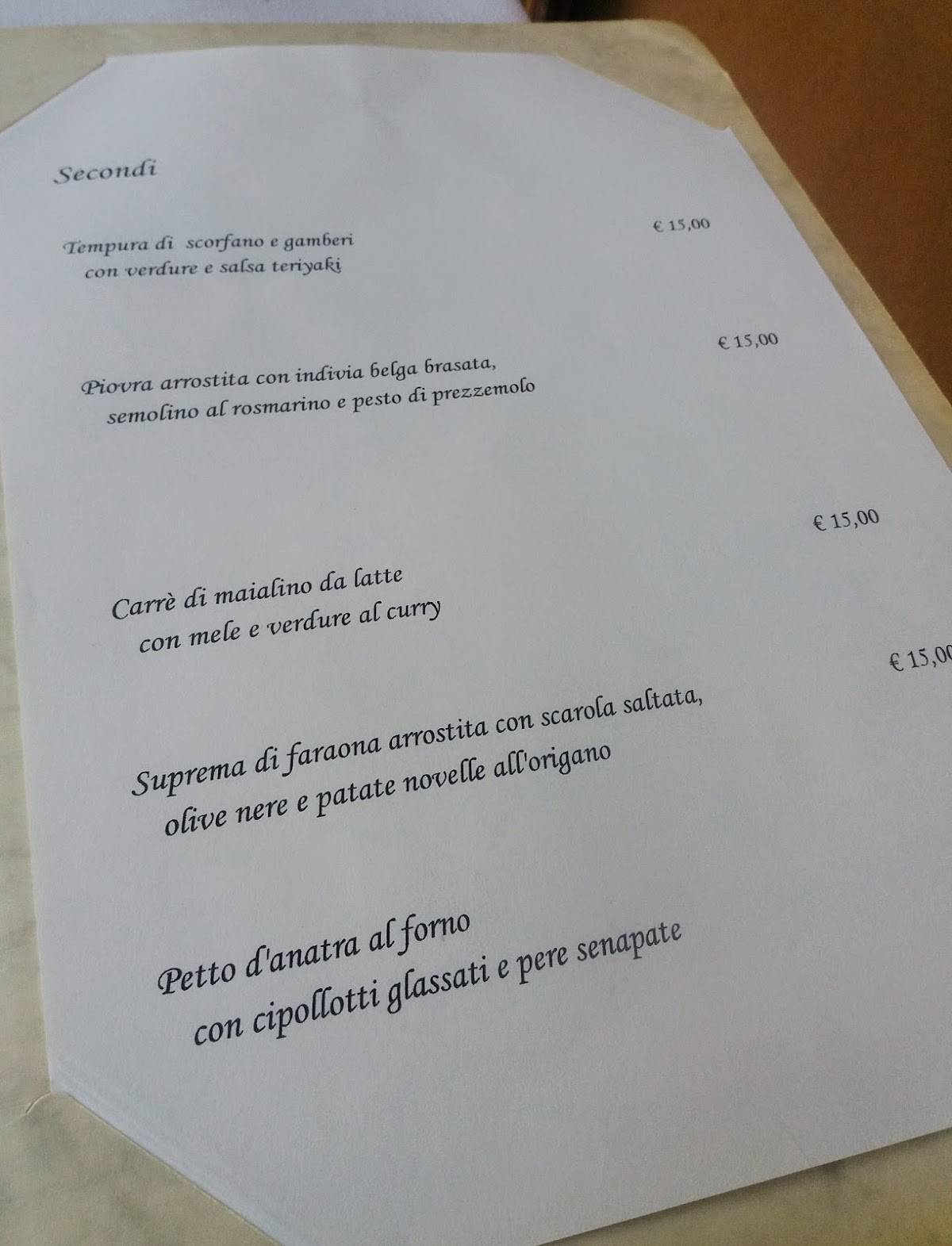 menù trattoria piazzetta a persiceto