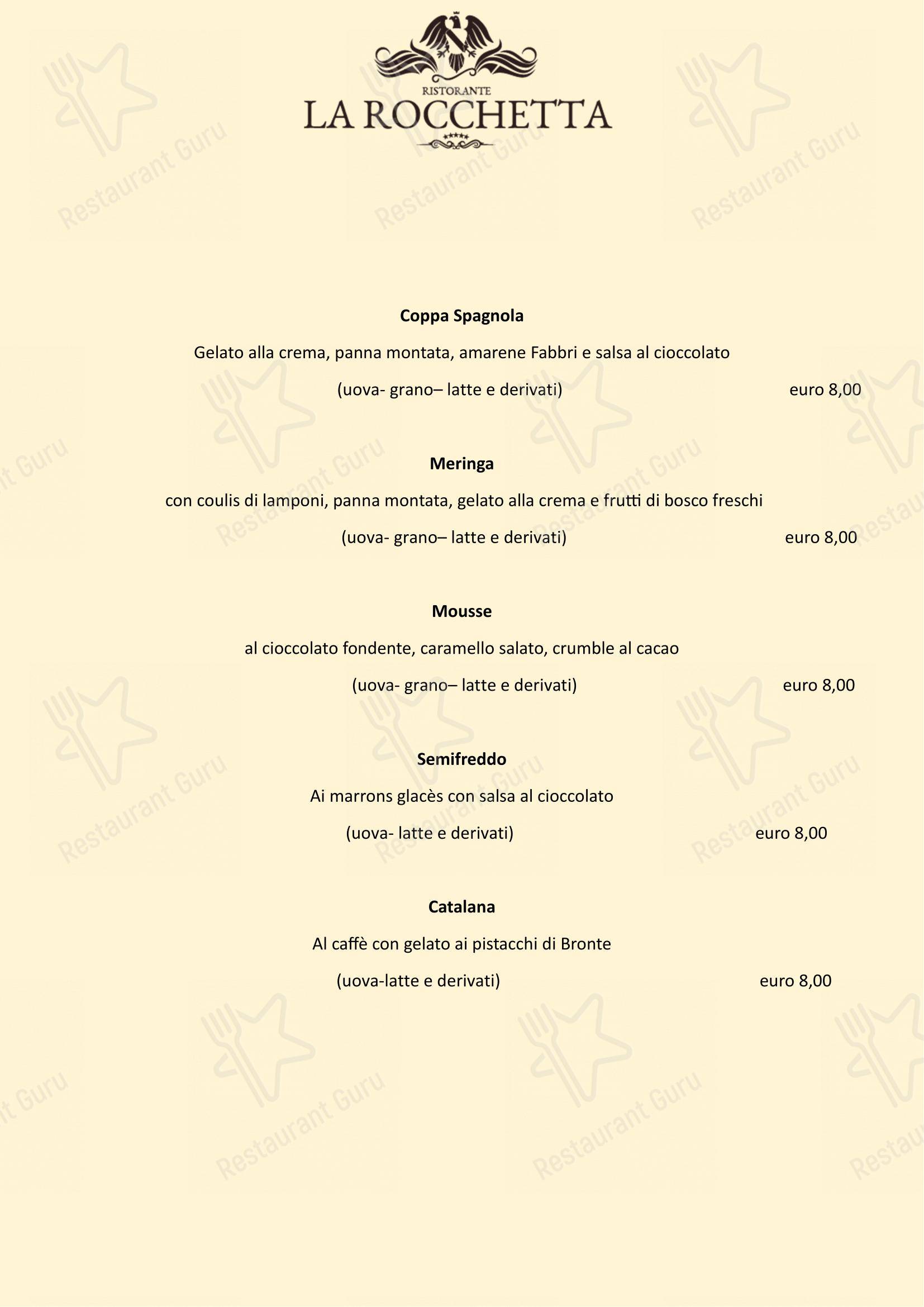 Menu di Ristorante La Rocchetta - Menu