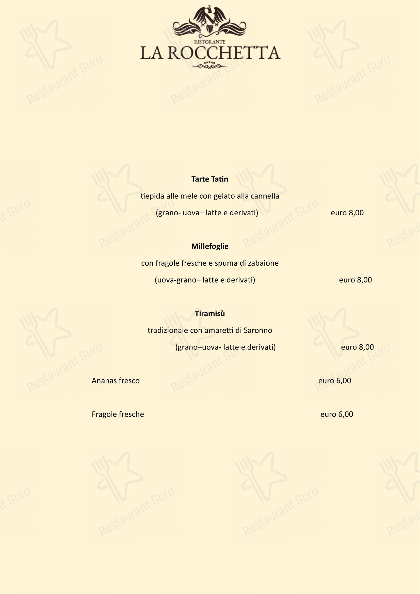 Menu per Ristorante La Rocchetta ristorante