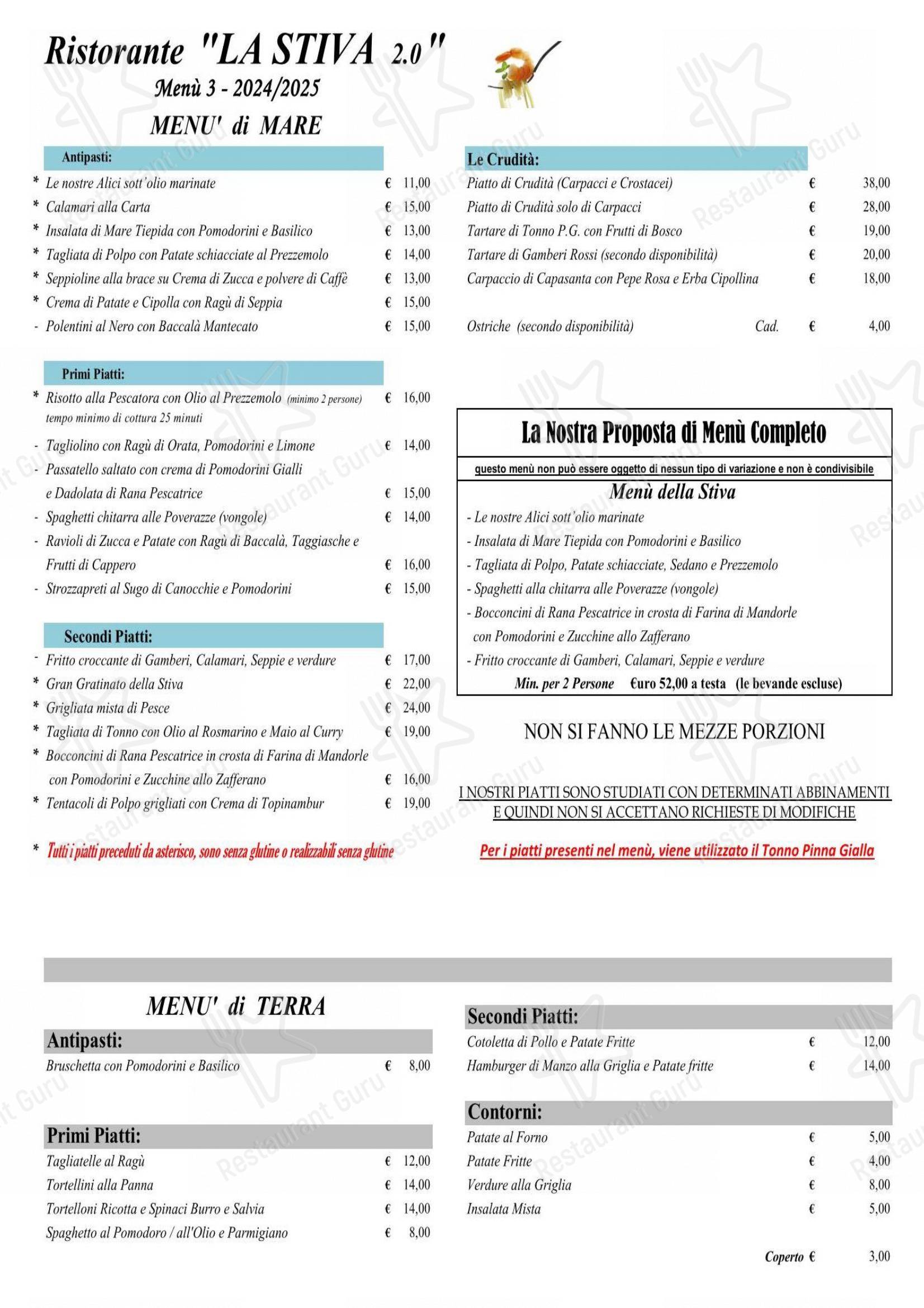 Menu per Ristorante La Stiva Cesenatico in Cesenatico