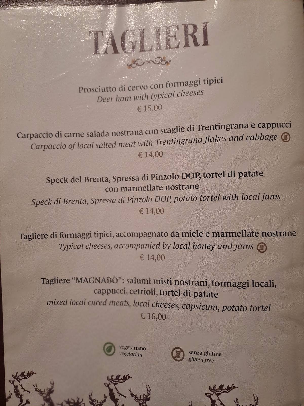 Menu di Baita Magnabò Aperto 