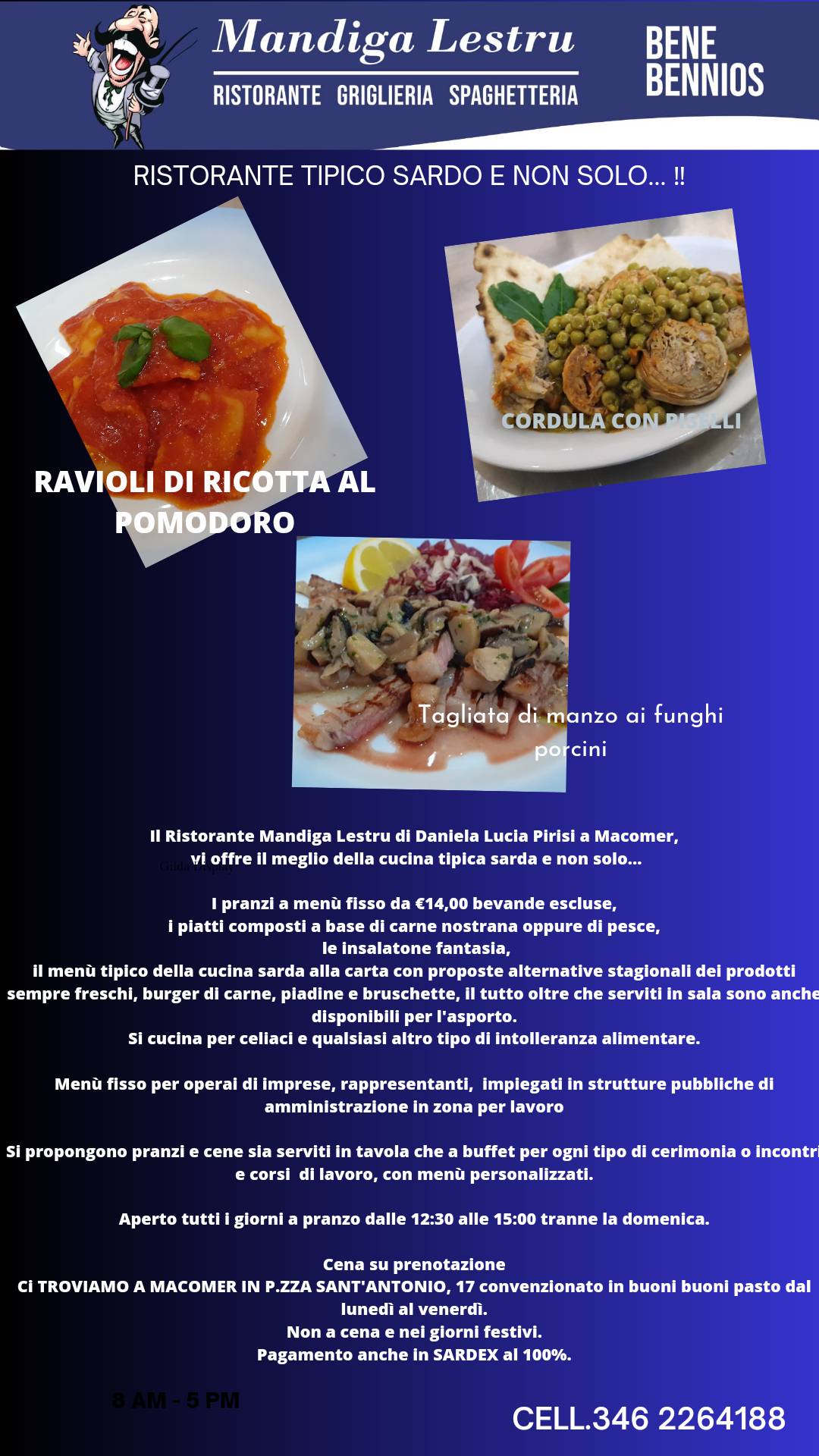 Menu di Ristorante Mandiga Lestru 