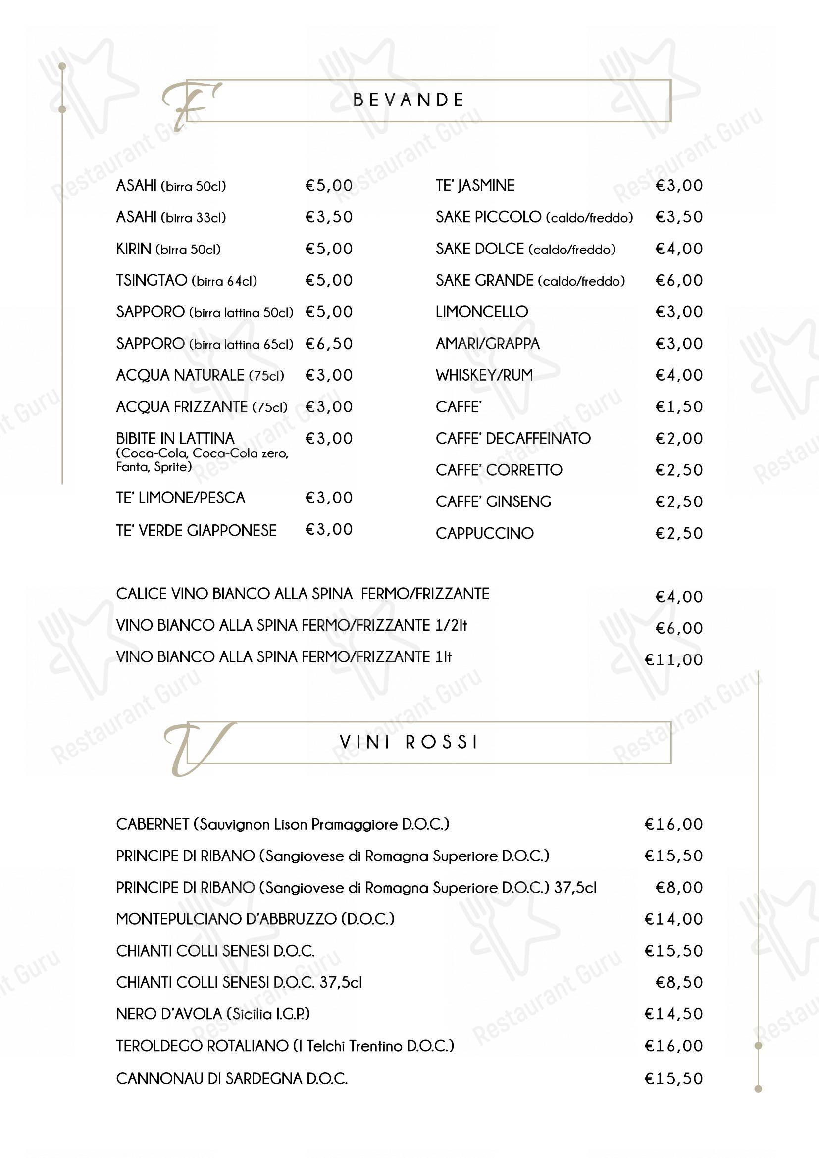 Menu di Ristorante Miyako - Menu