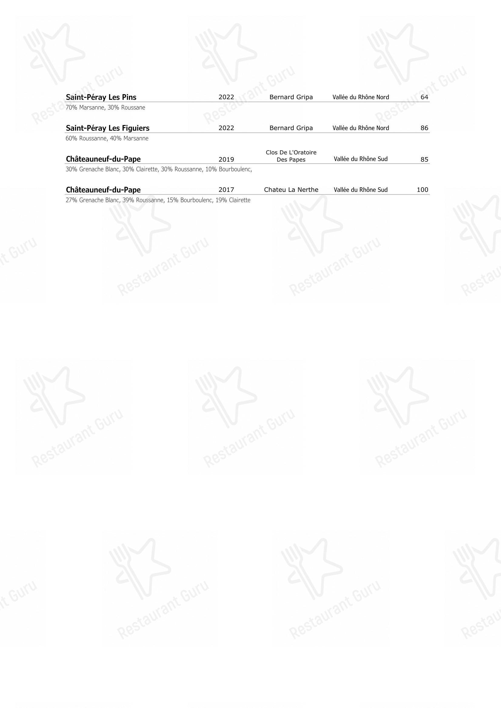 Menu di Ristorante Opera - Wine Menu