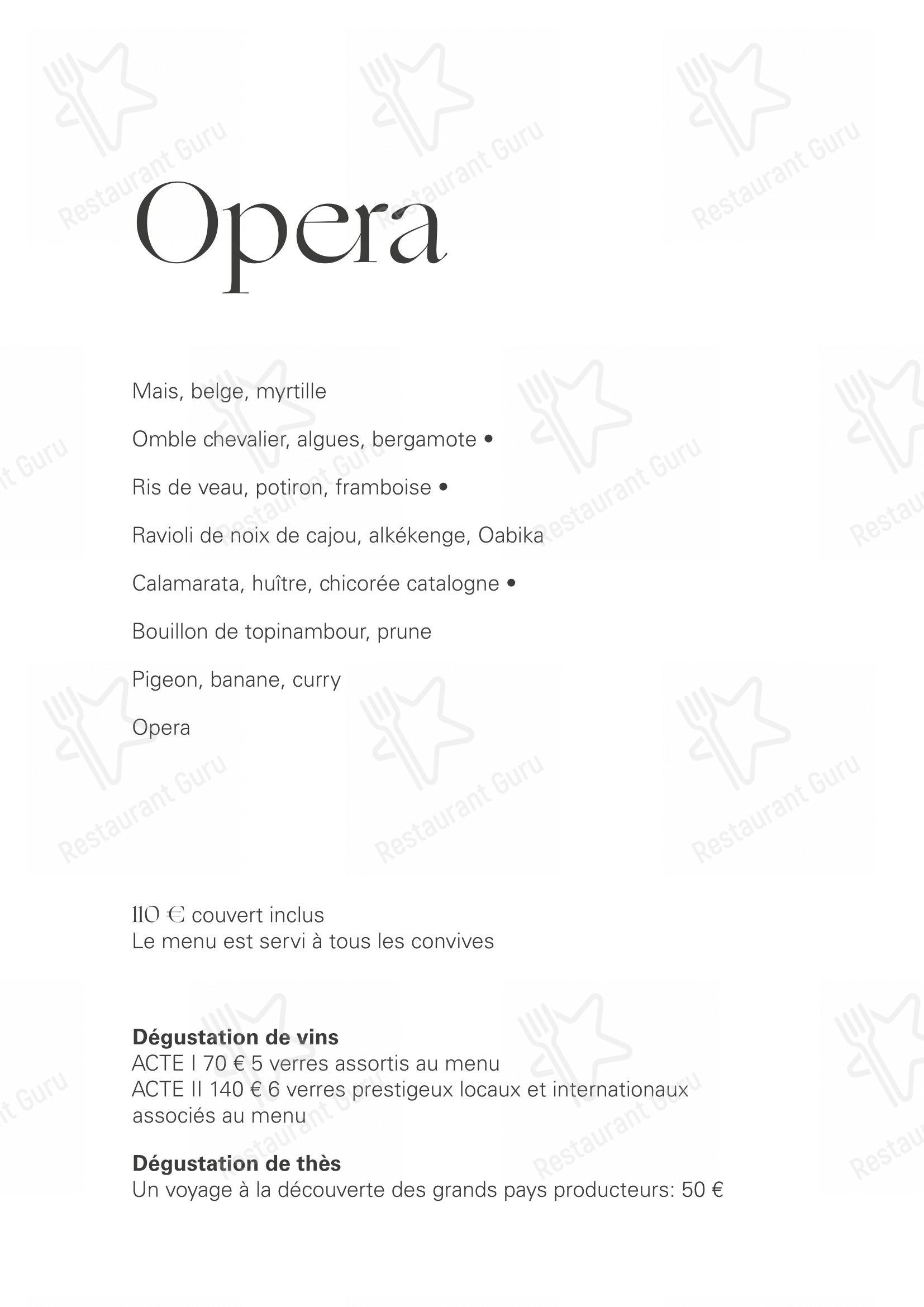 Menu di Ristorante Opera - Takeaway Menu