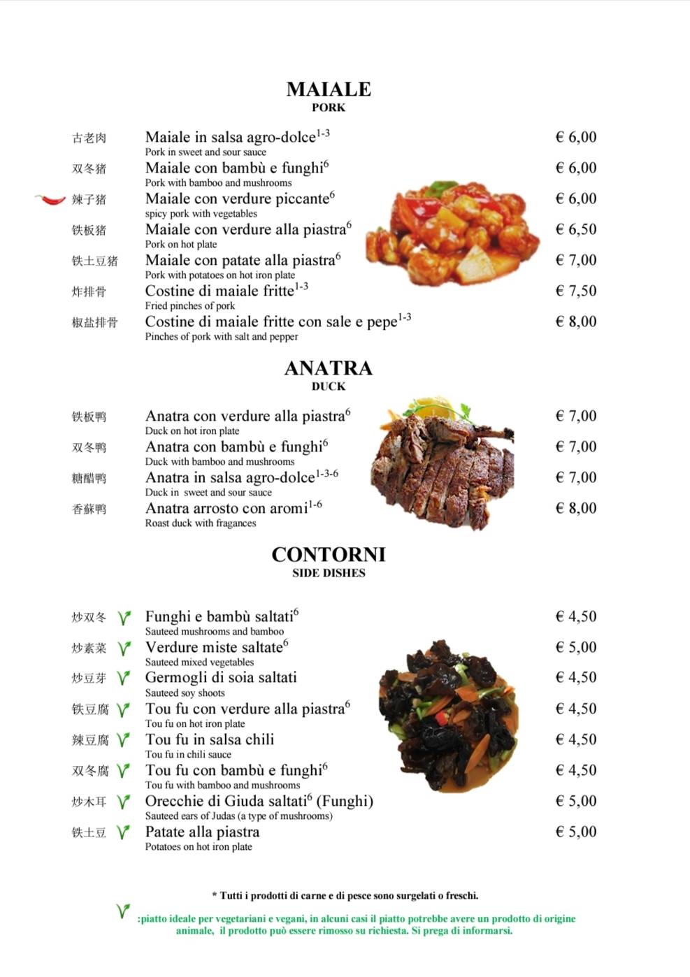 Menu di Oriente 