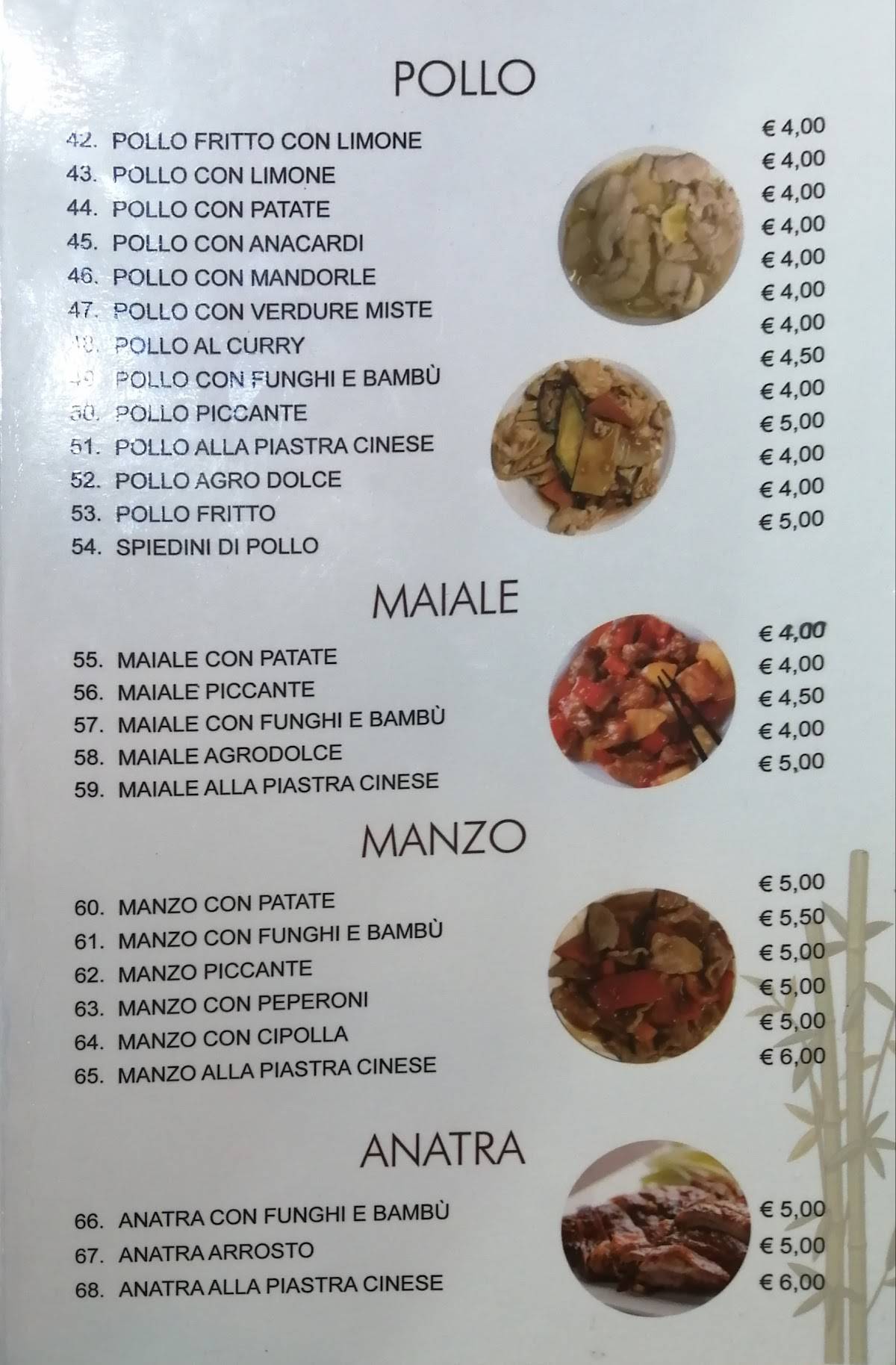 Menu di Ristorante Panda cinese-giapponese 