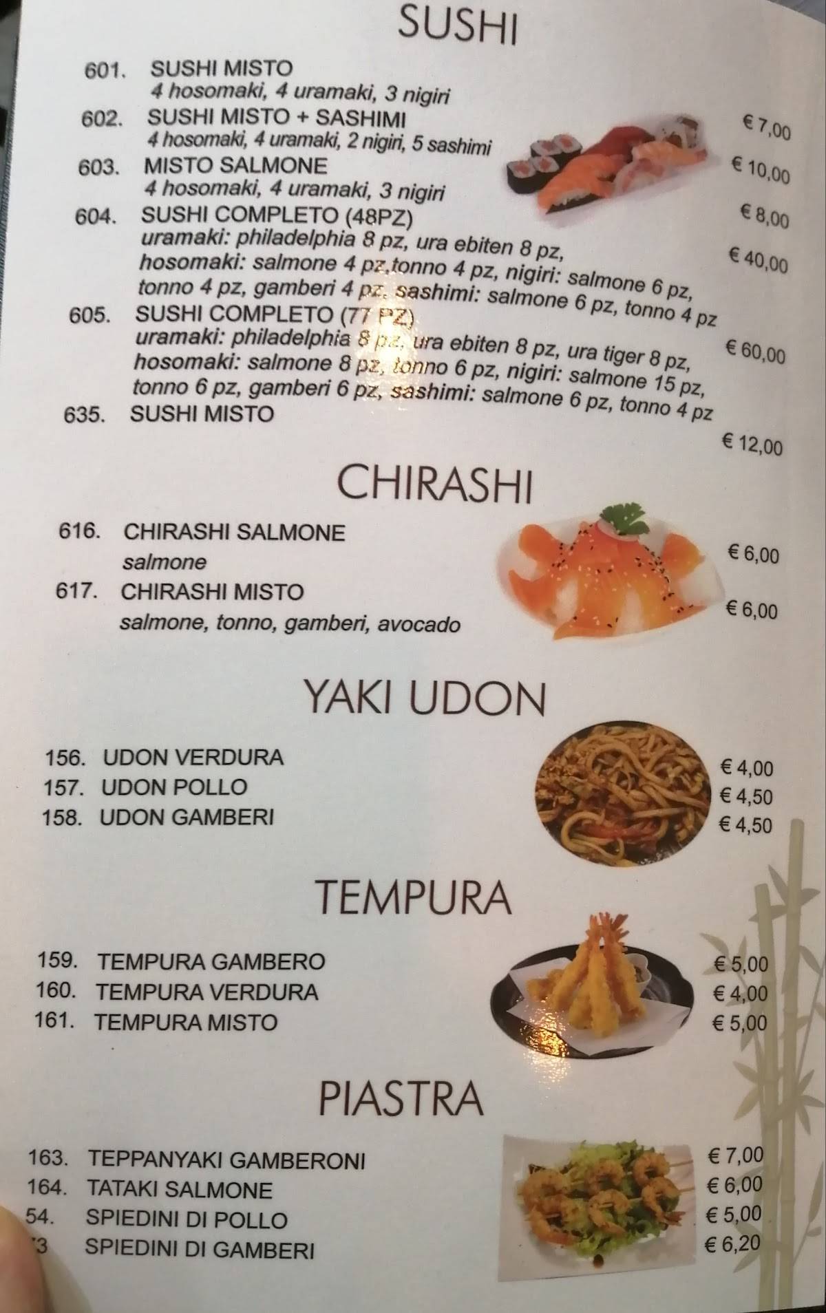 Menu di Ristorante Panda cinese-giapponese 