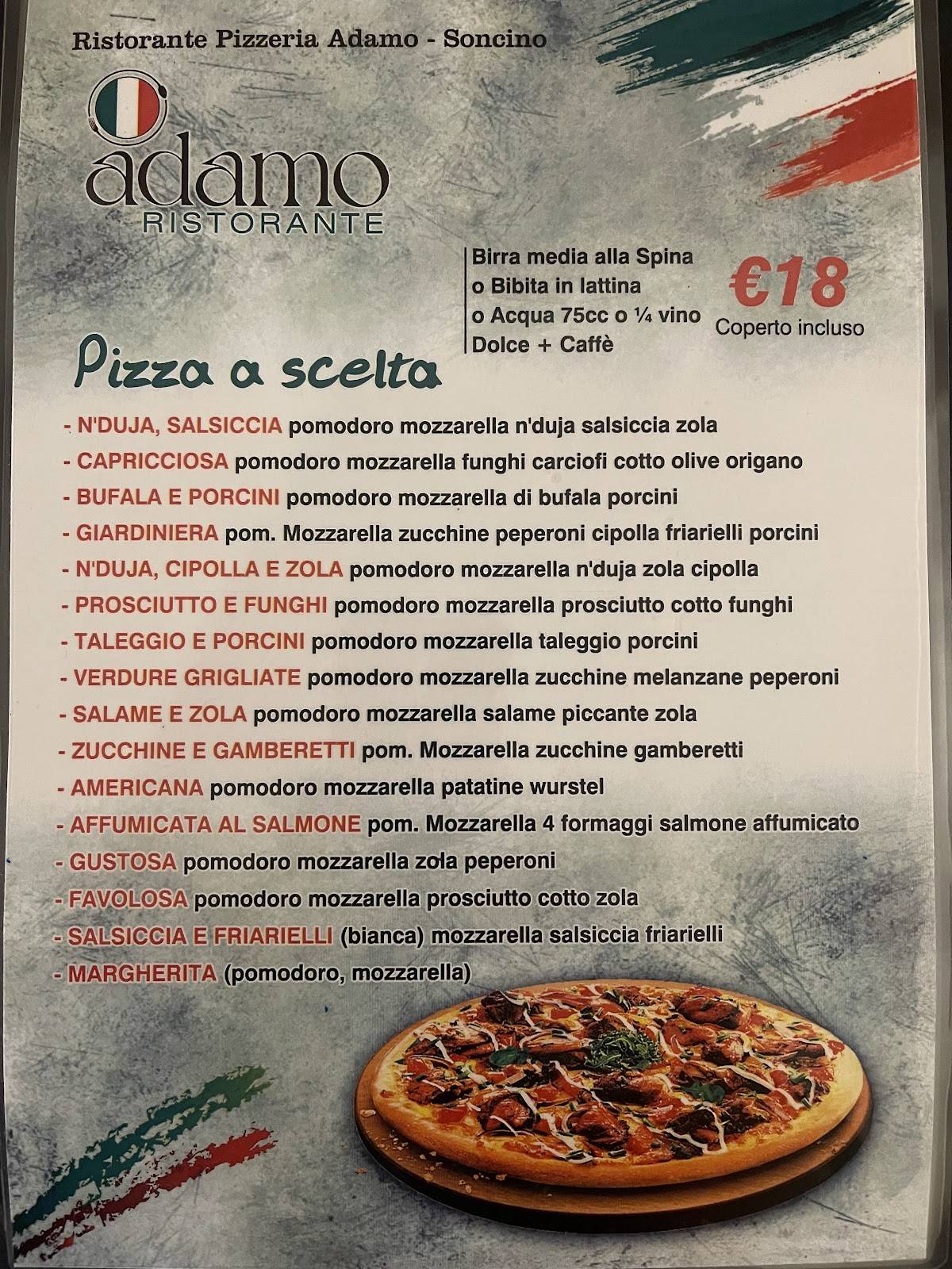Menu di Ristorante Pizzeria ADAMO 