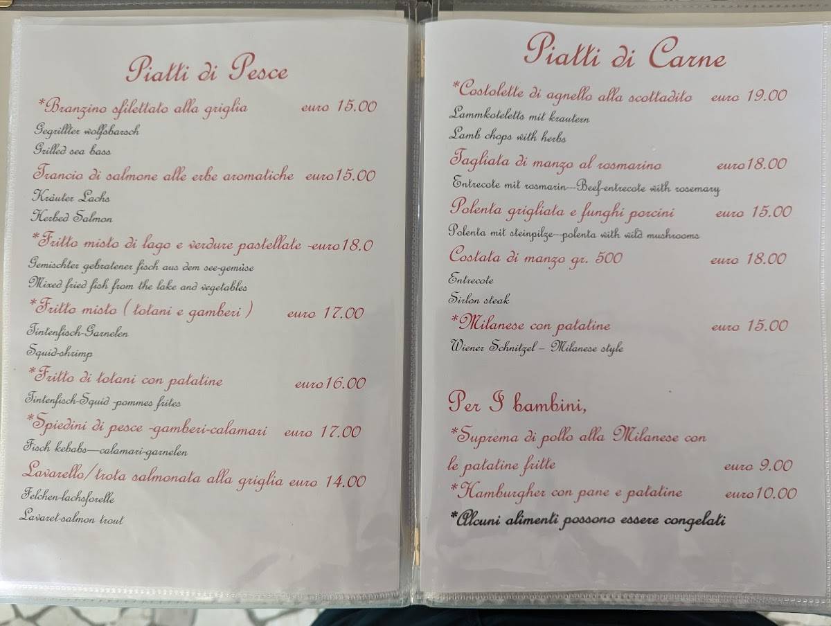 Menu di Ristorante Pizzeria Cavallo Bianco 