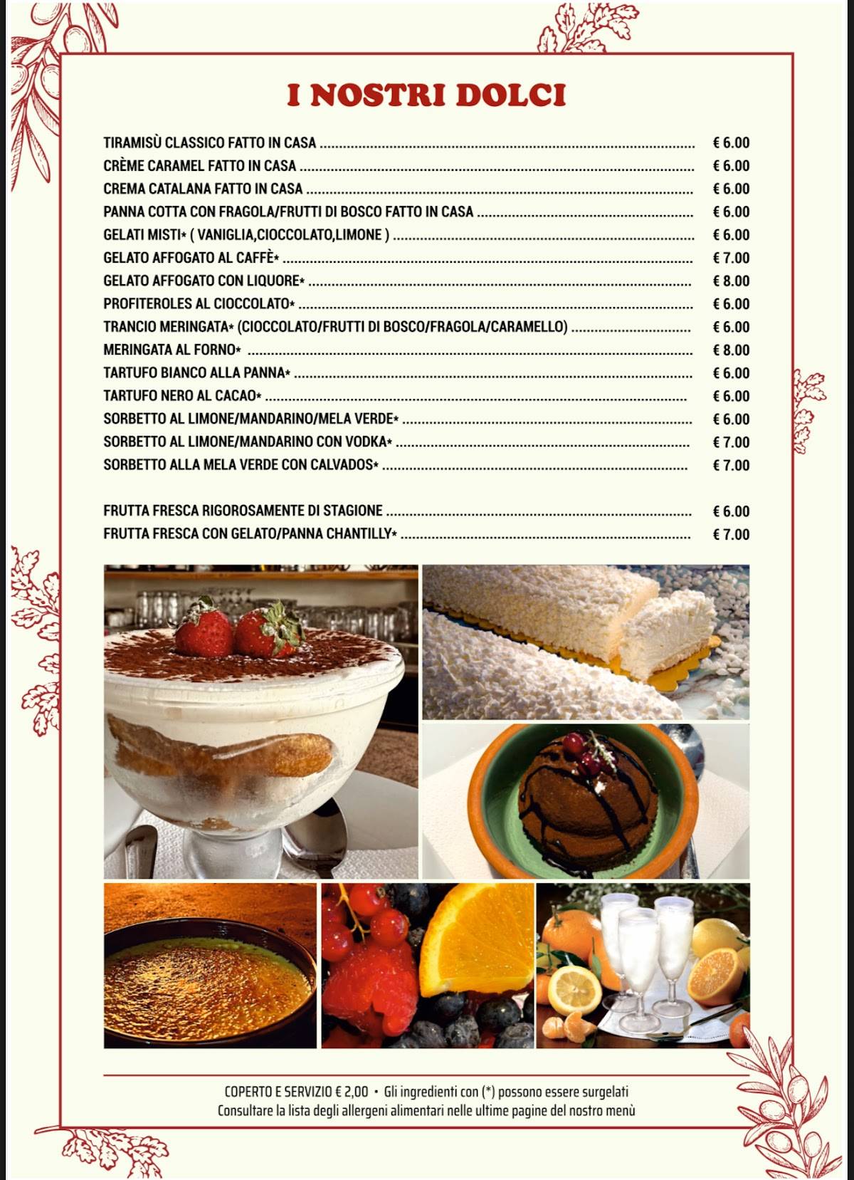 Menu di Ristorante Pizzeria Da Chicco 