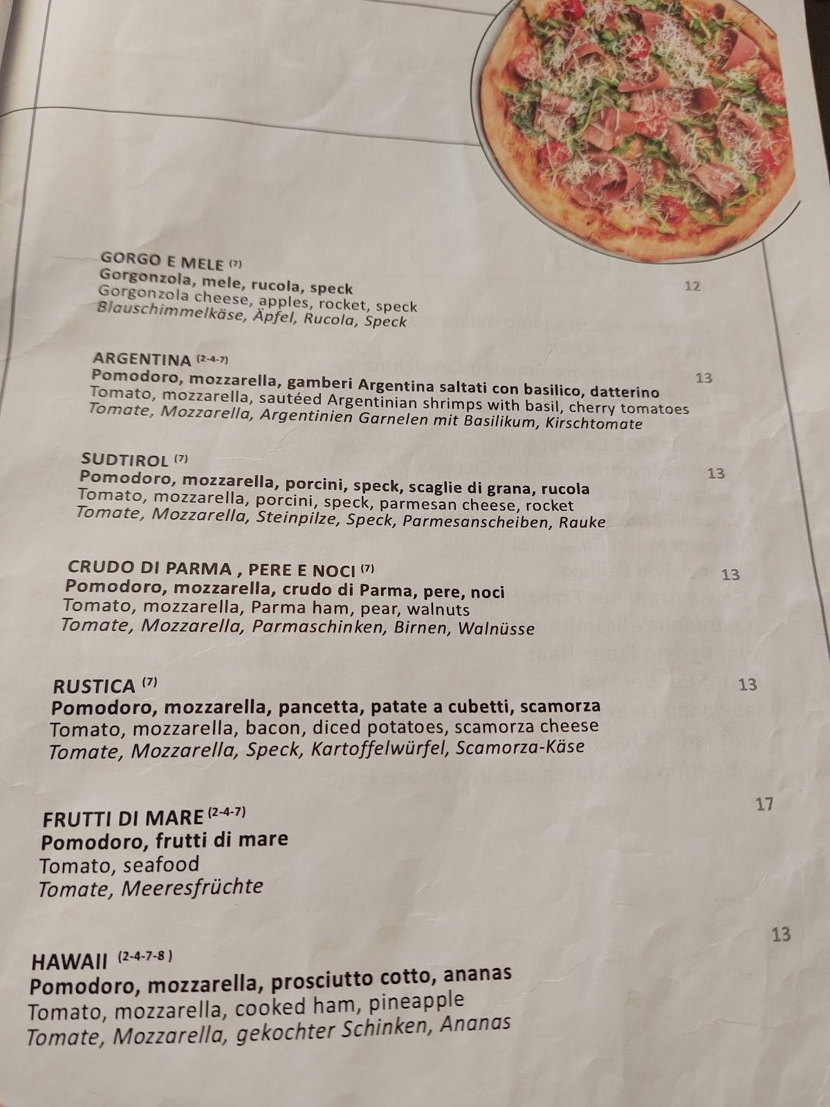 Menu di Ristorante Pizzeria Erica 