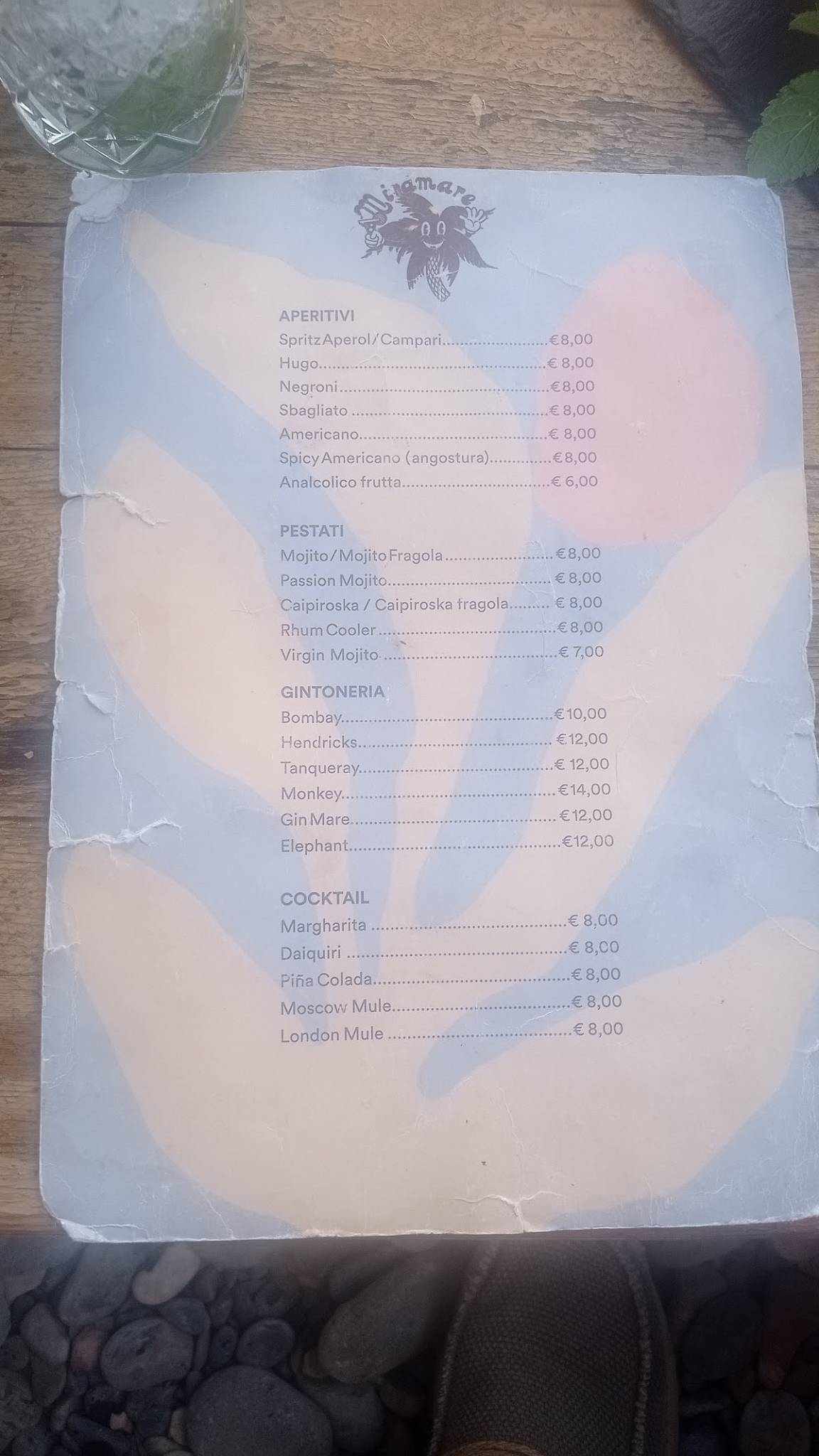 Menu di Ristorante Pizzeria Miramare 