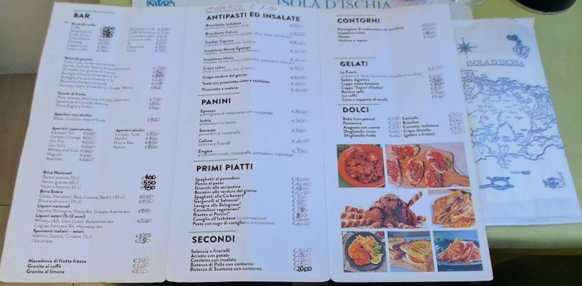 Menu di Ristorante Pizzeria Pirozzi Ischia - Braceria e Steakhouse 