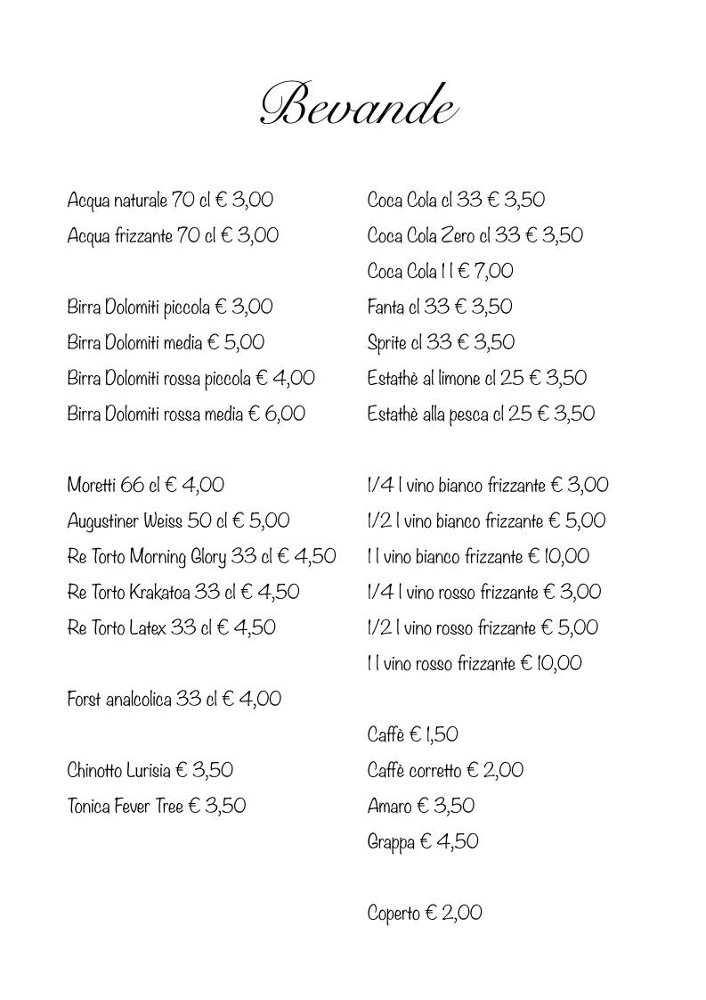 Menu di Ristorante Pizzeria Via Roma 48 