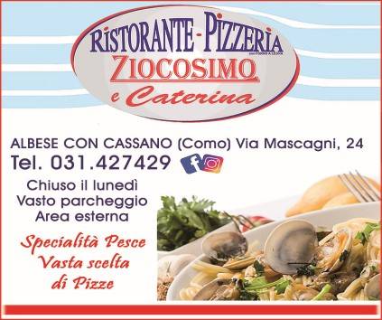 Menu di Ristorante Pizzeria ziocosimo e caterina 