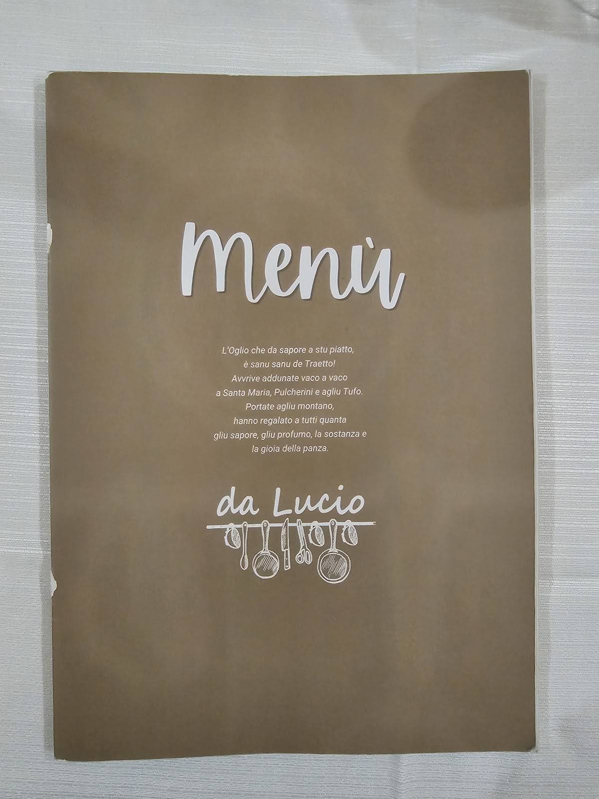 Menu di Ristorante Pizzeria Da Lucio 