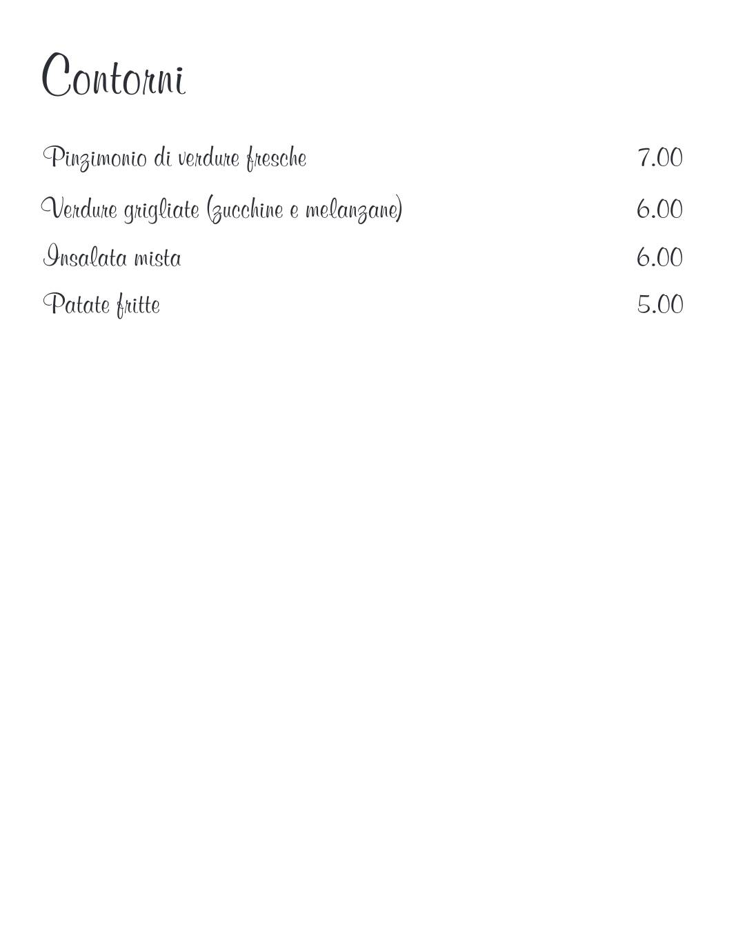 Menu di Ristorante Prua 