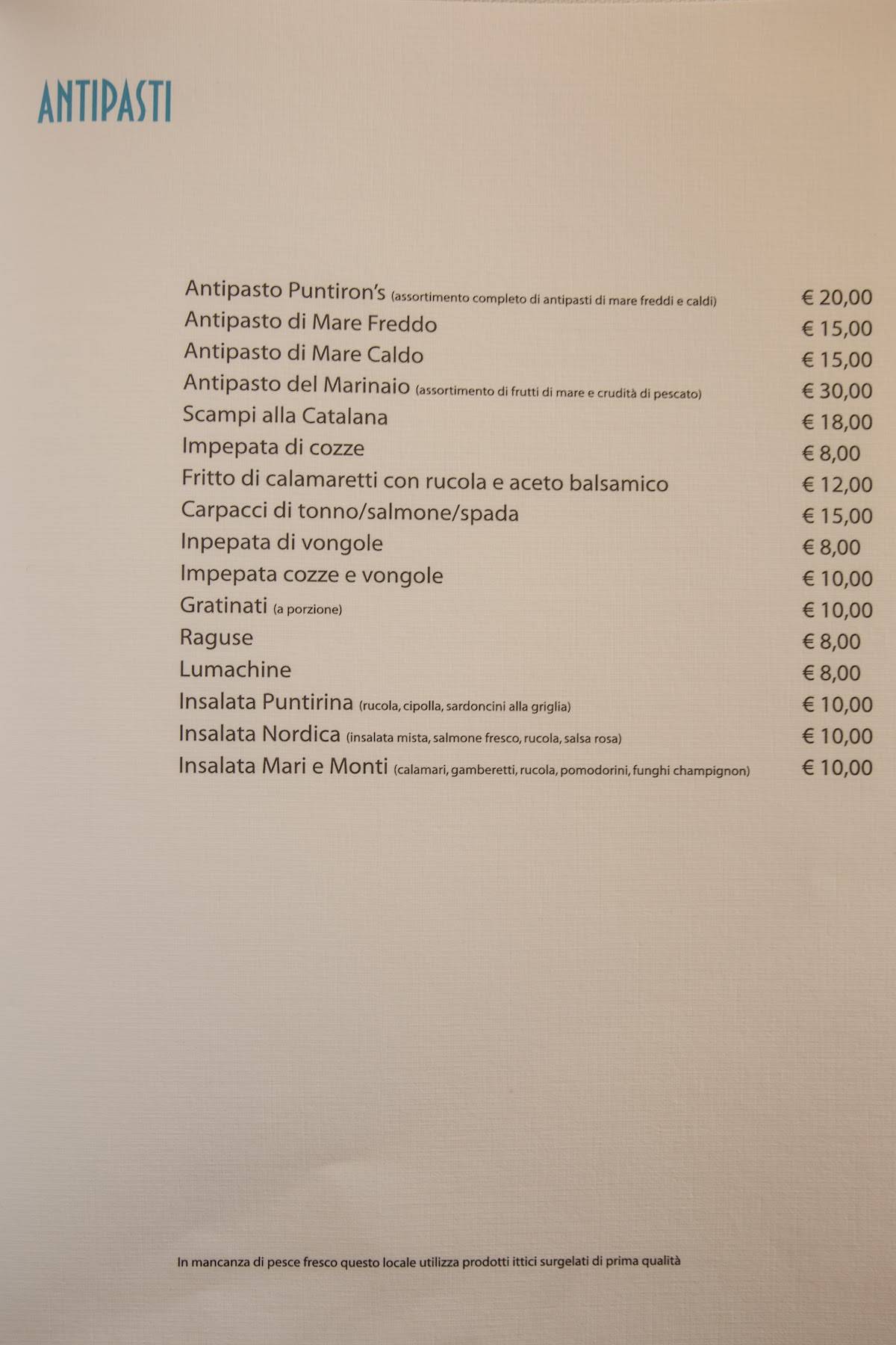 Menu di Da Fabio by Puntiron's 