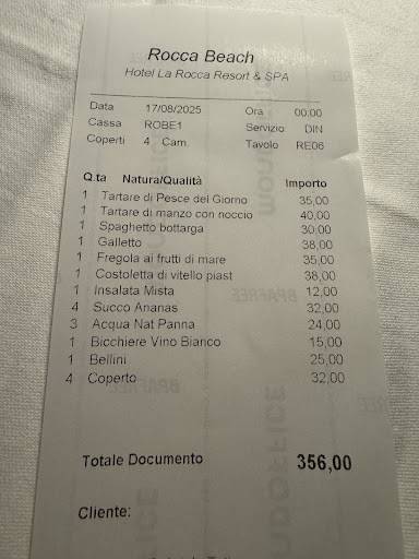Menu di Ristorante Rocca Beach 