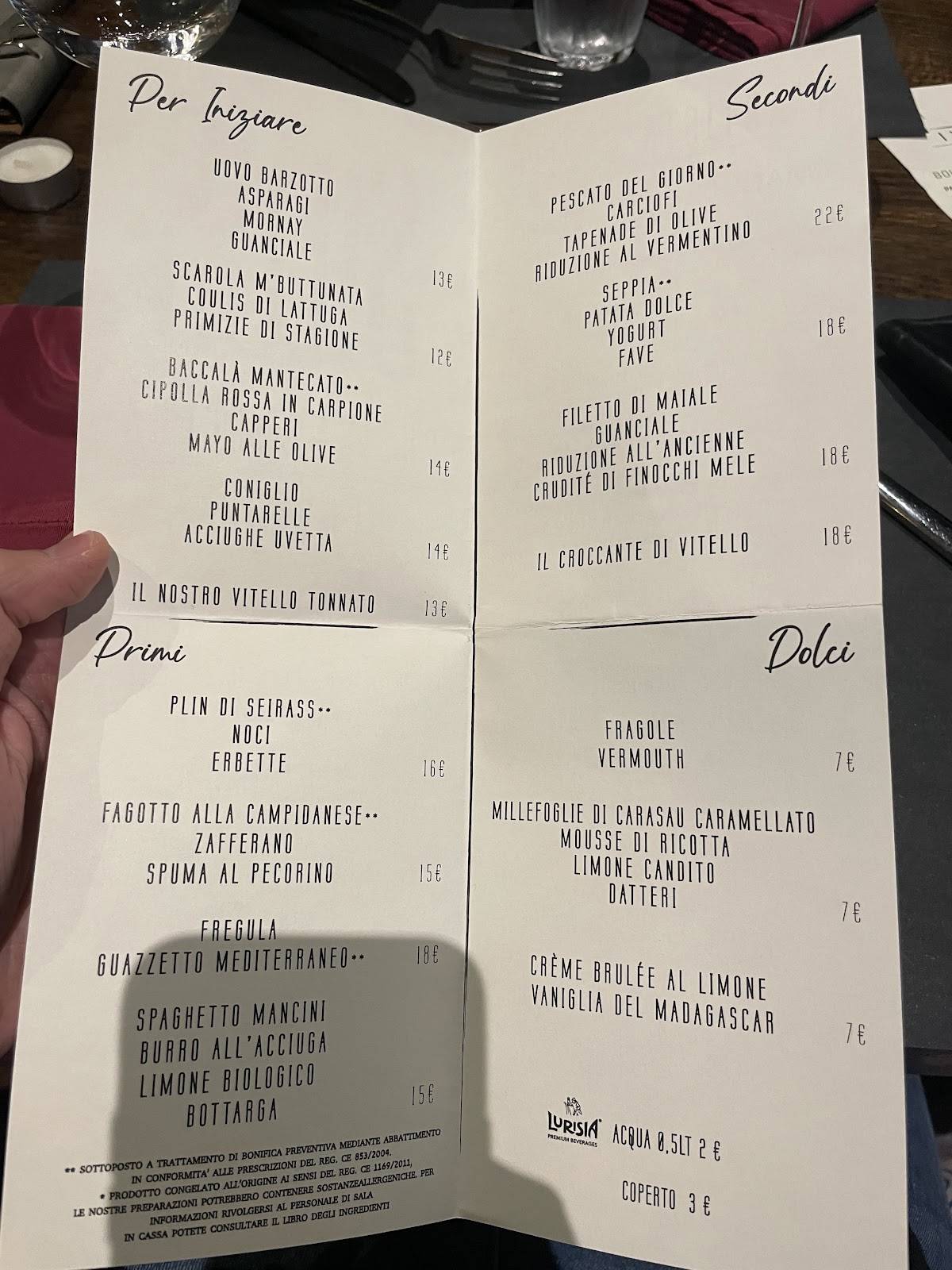 Menu di Ristorante Silos 