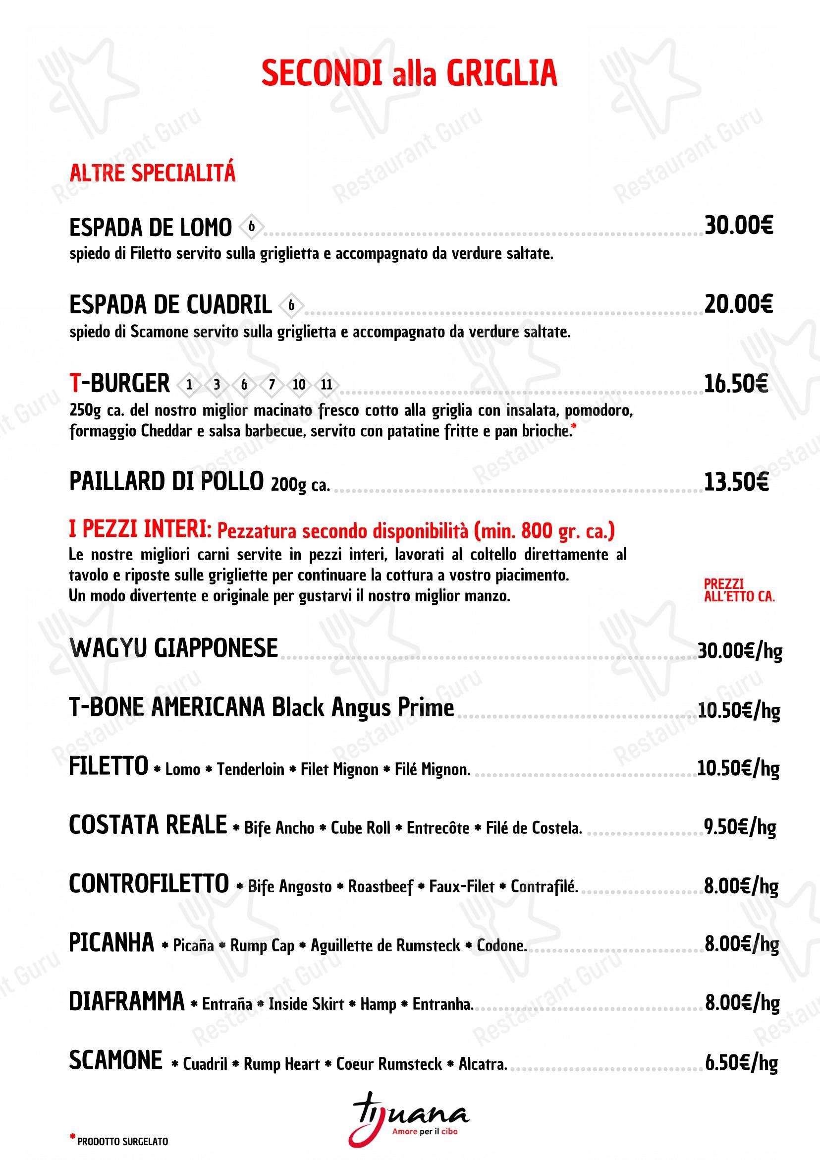 Menu per Ristorante Tijuana Spirano in Spirano