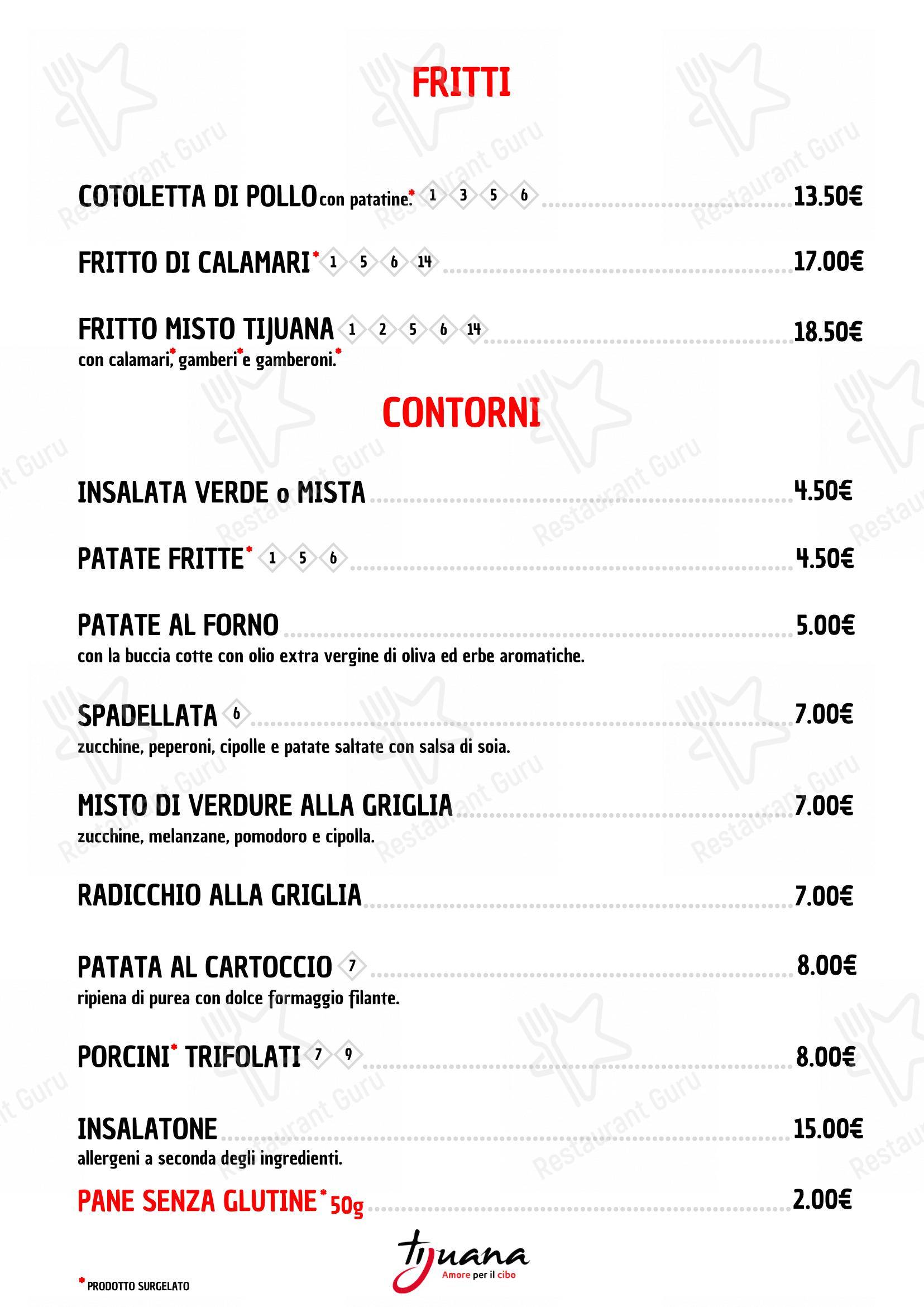 Menu per Ristorante Tijuana Spirano in Spirano