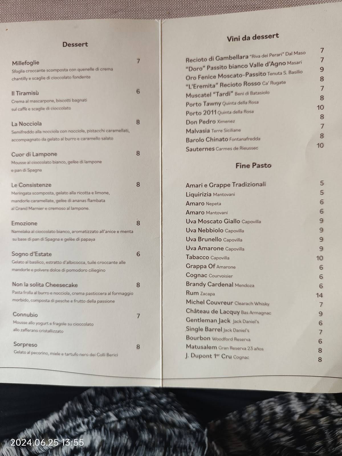 Menu di Ristorante ai Canonici 