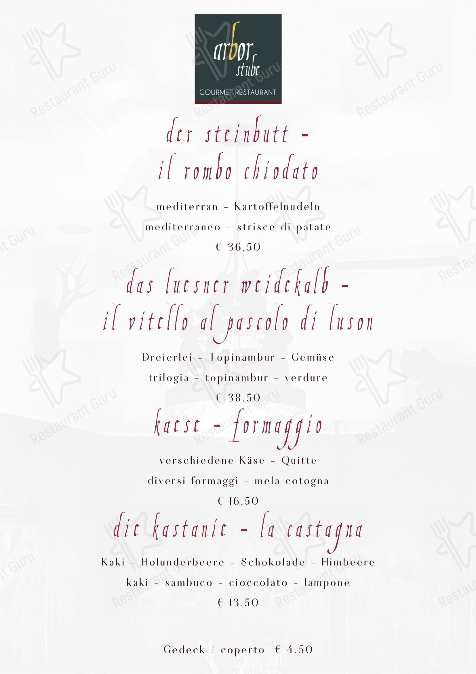 Menu bar per Ristorante Arbor Restaurant ristorante