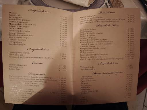 Menu di Ristoro Terme di San Galigano 