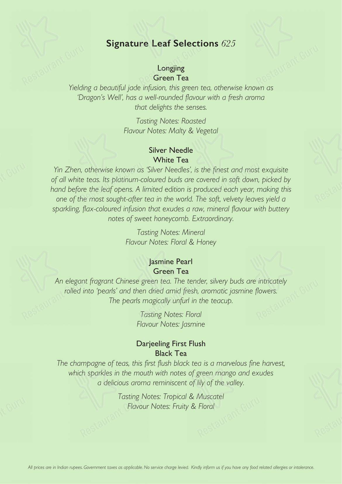 Roasted by Roseate in New Delhi - Menu