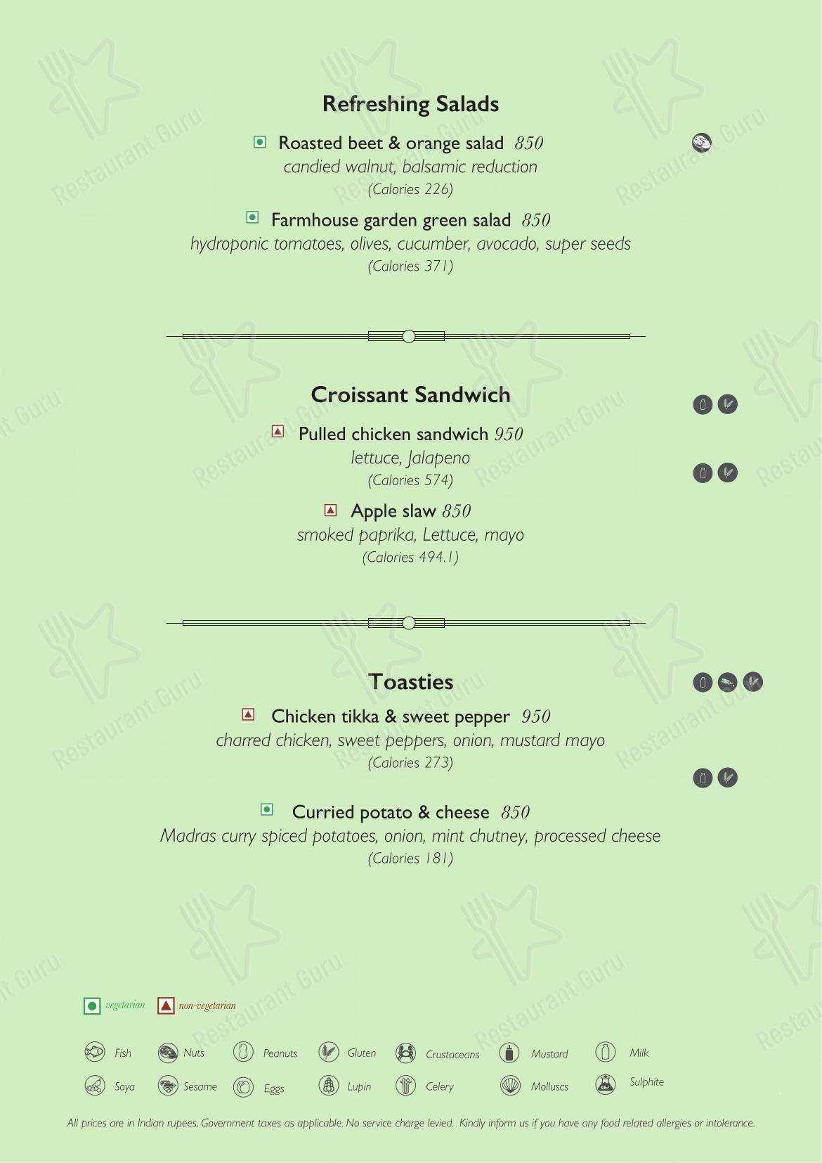 Menu for Roasted by Roseate in New Delhi