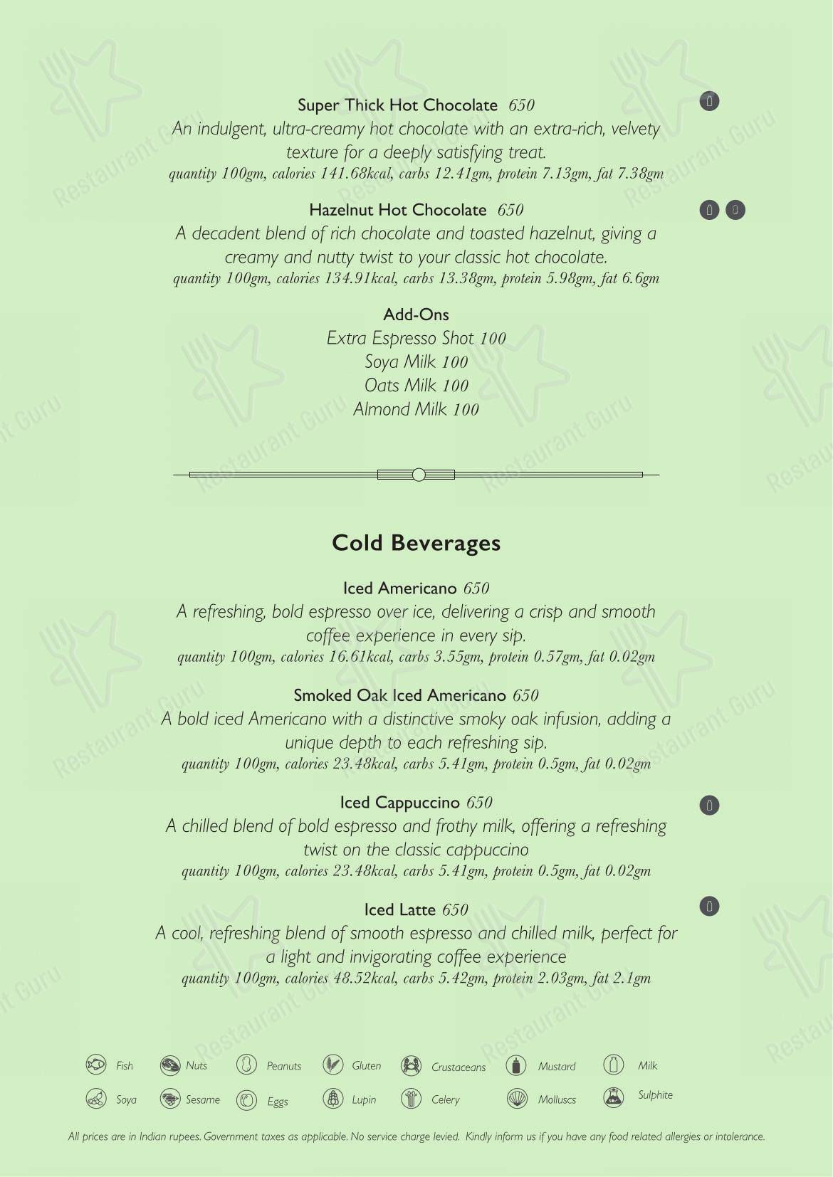 Roasted by Roseate - Menu