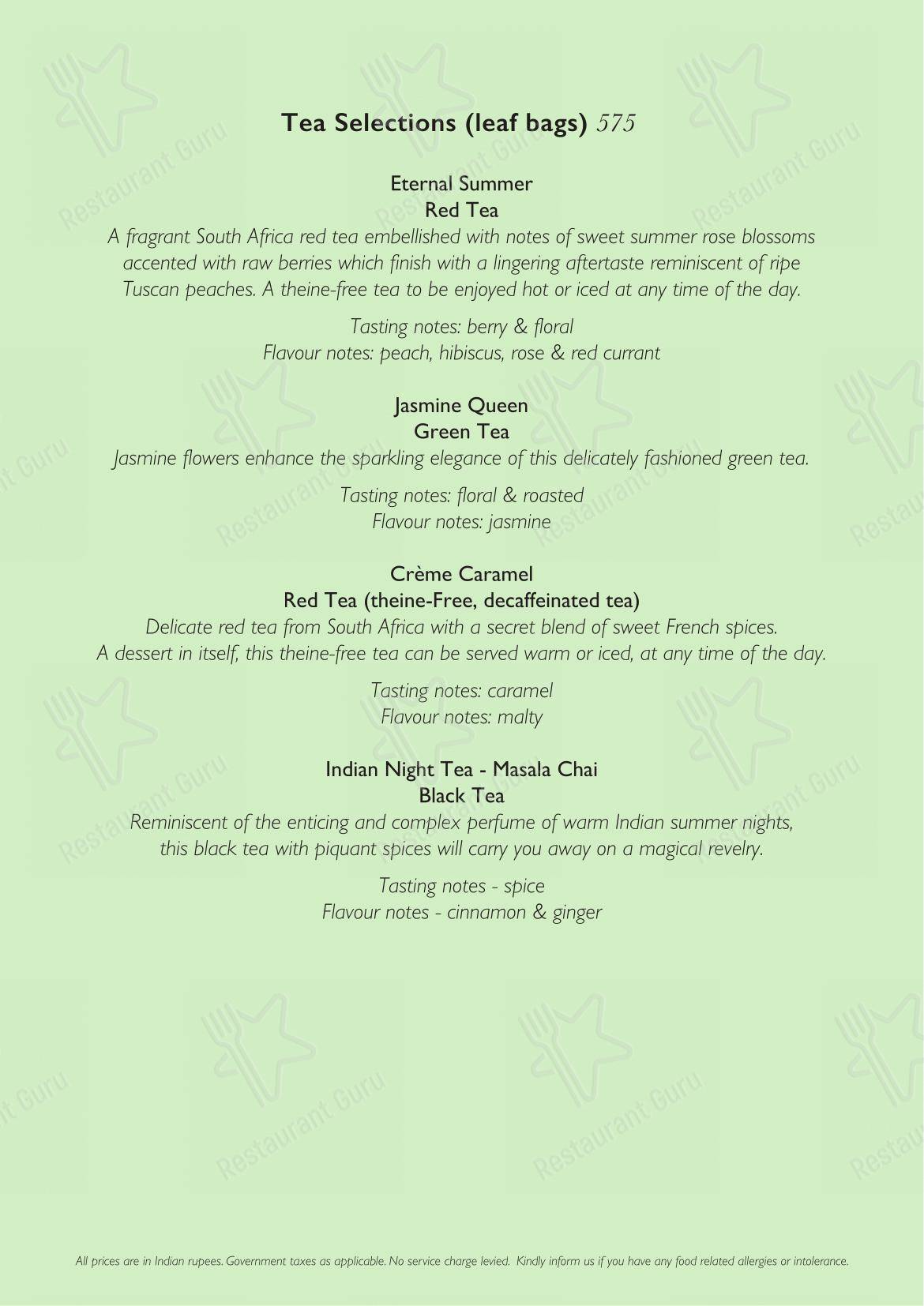 Menu for Roasted by Roseate in New Delhi