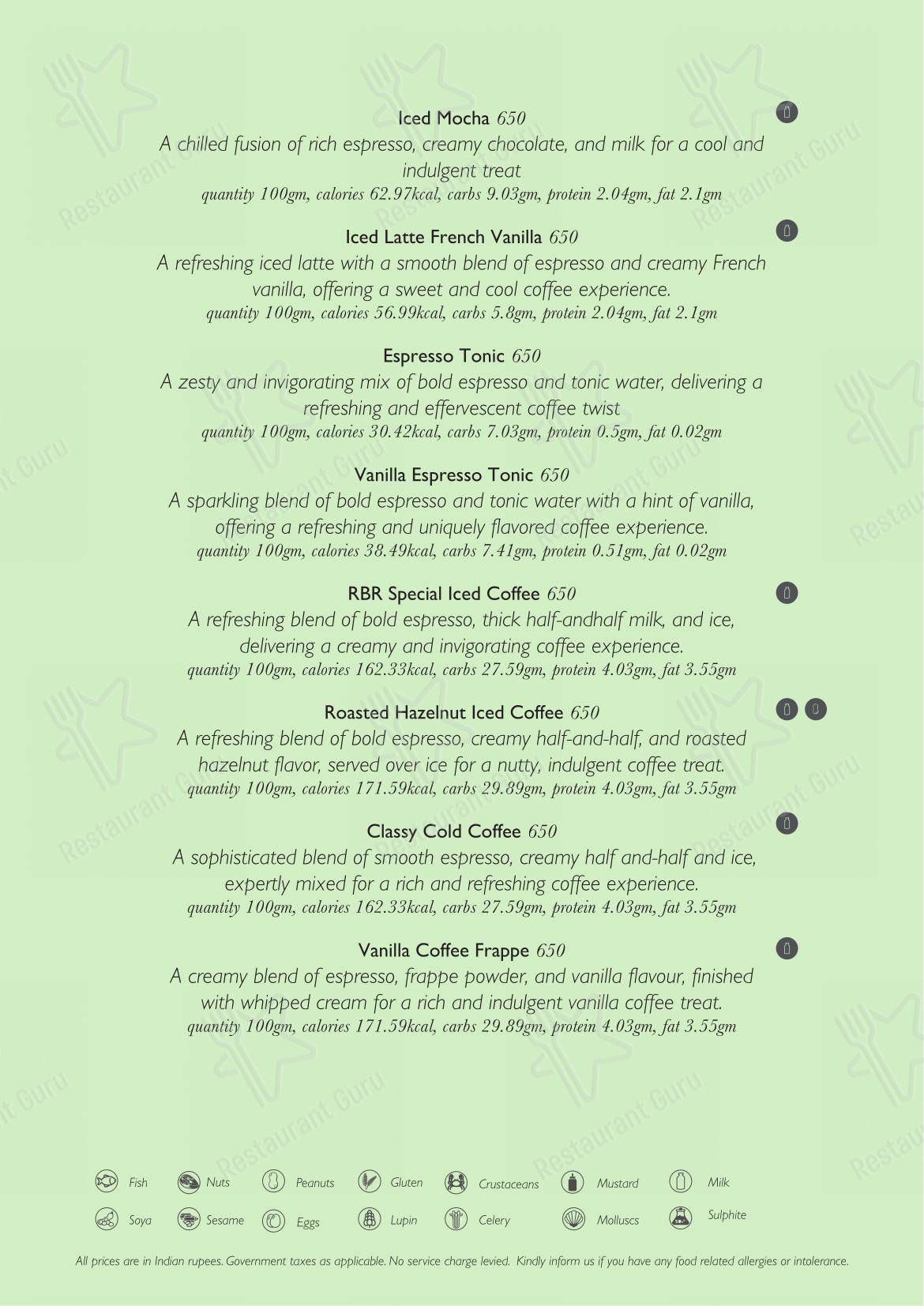 Menu for Roasted by Roseate in New Delhi